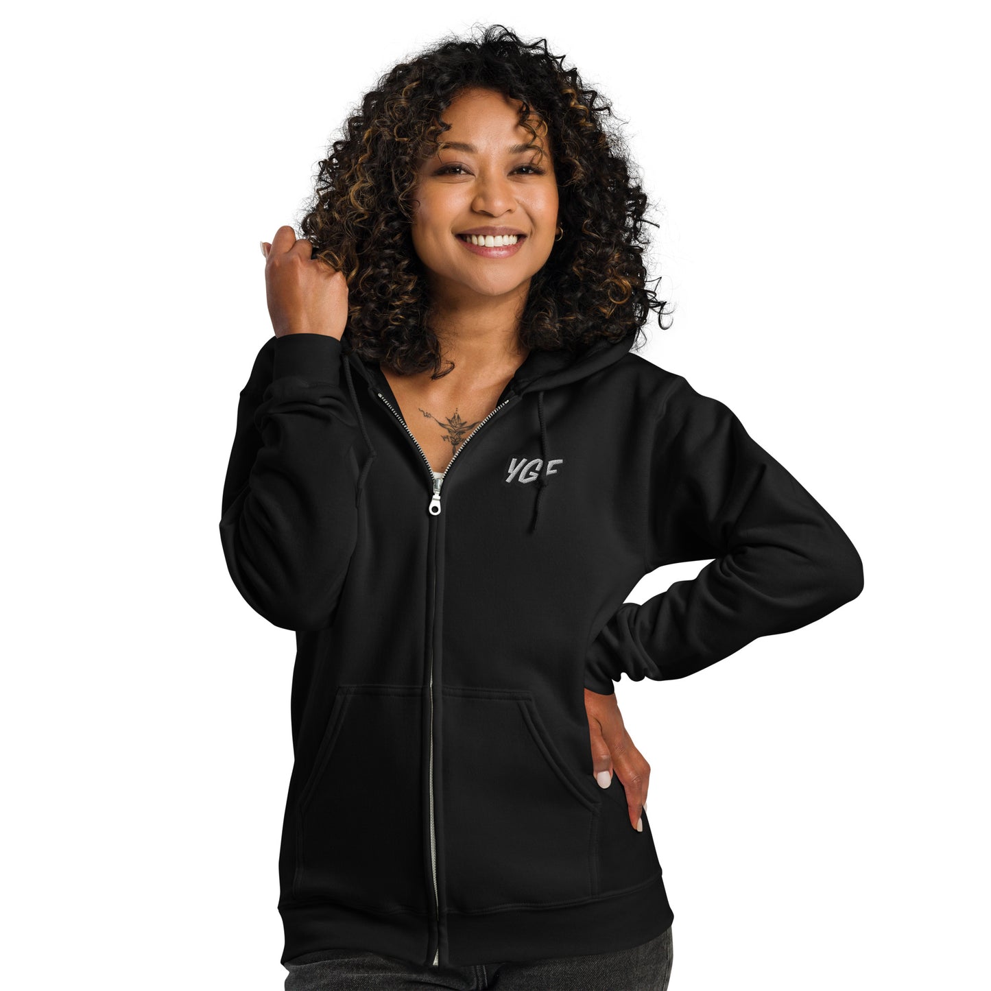 YGF Embroidered Unisex Heavy Blend Zip Hoodie Jacket