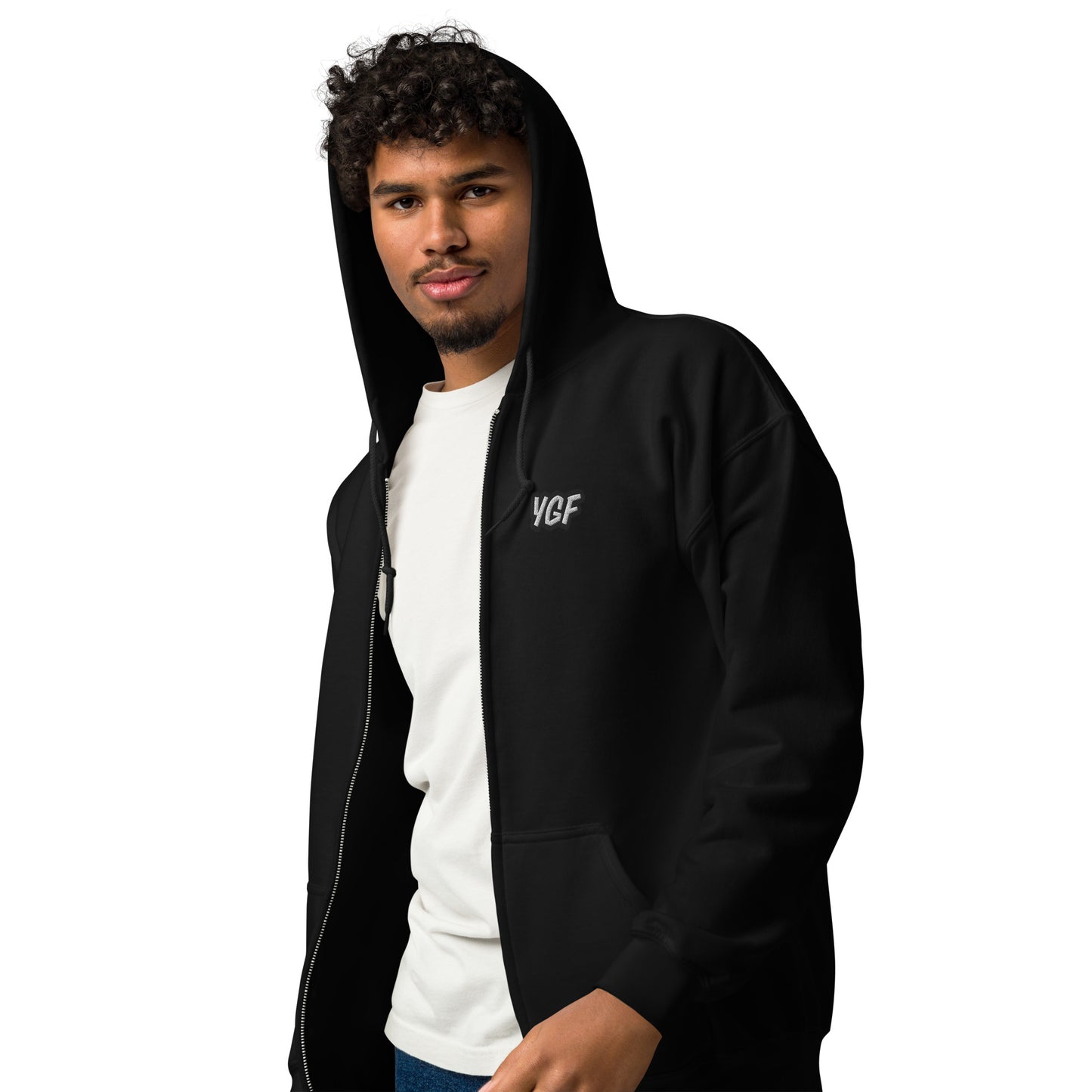 YGF Embroidered Unisex Heavy Blend Zip Hoodie Jacket