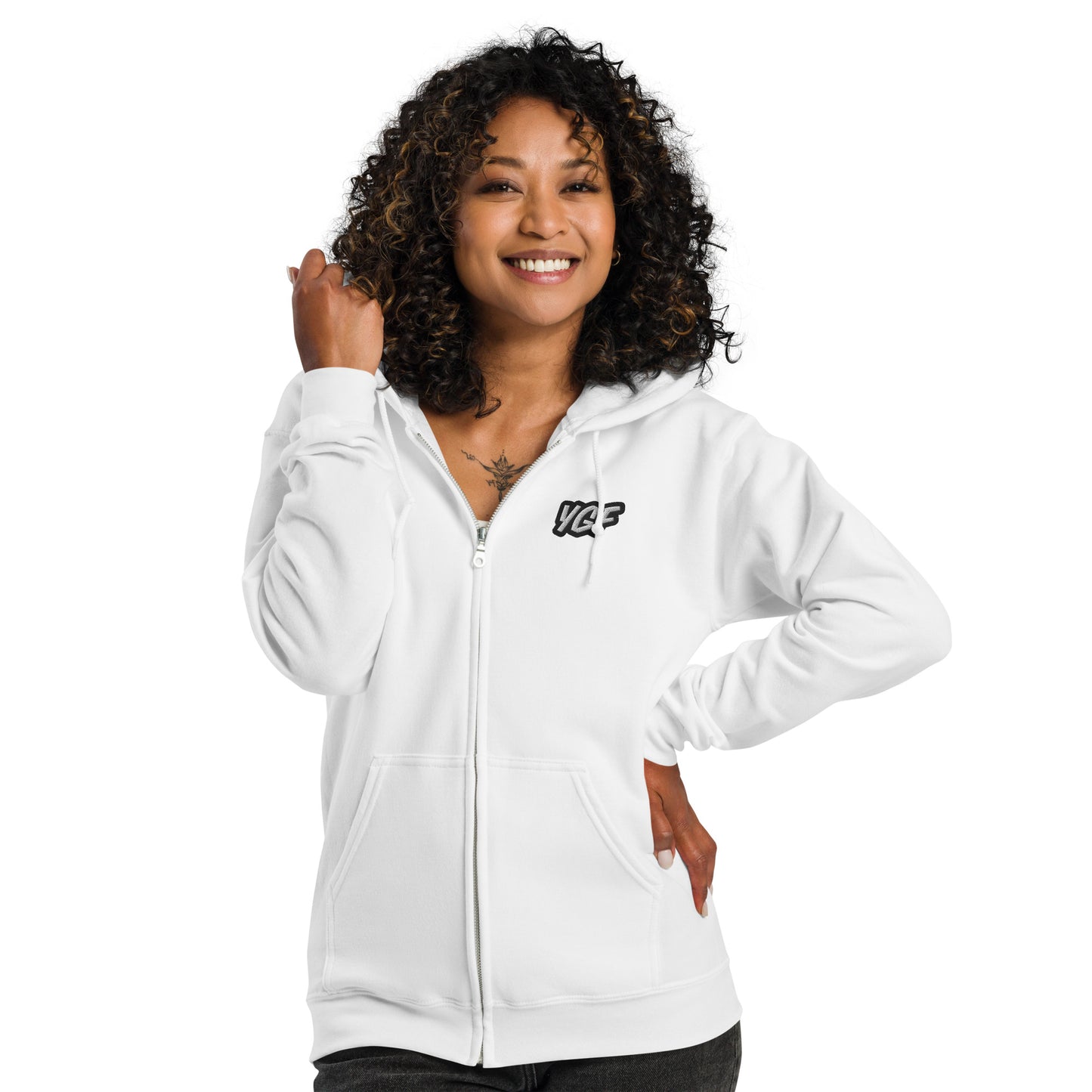 YGF Embroidered Unisex Heavy Blend Zip Hoodie Jacket