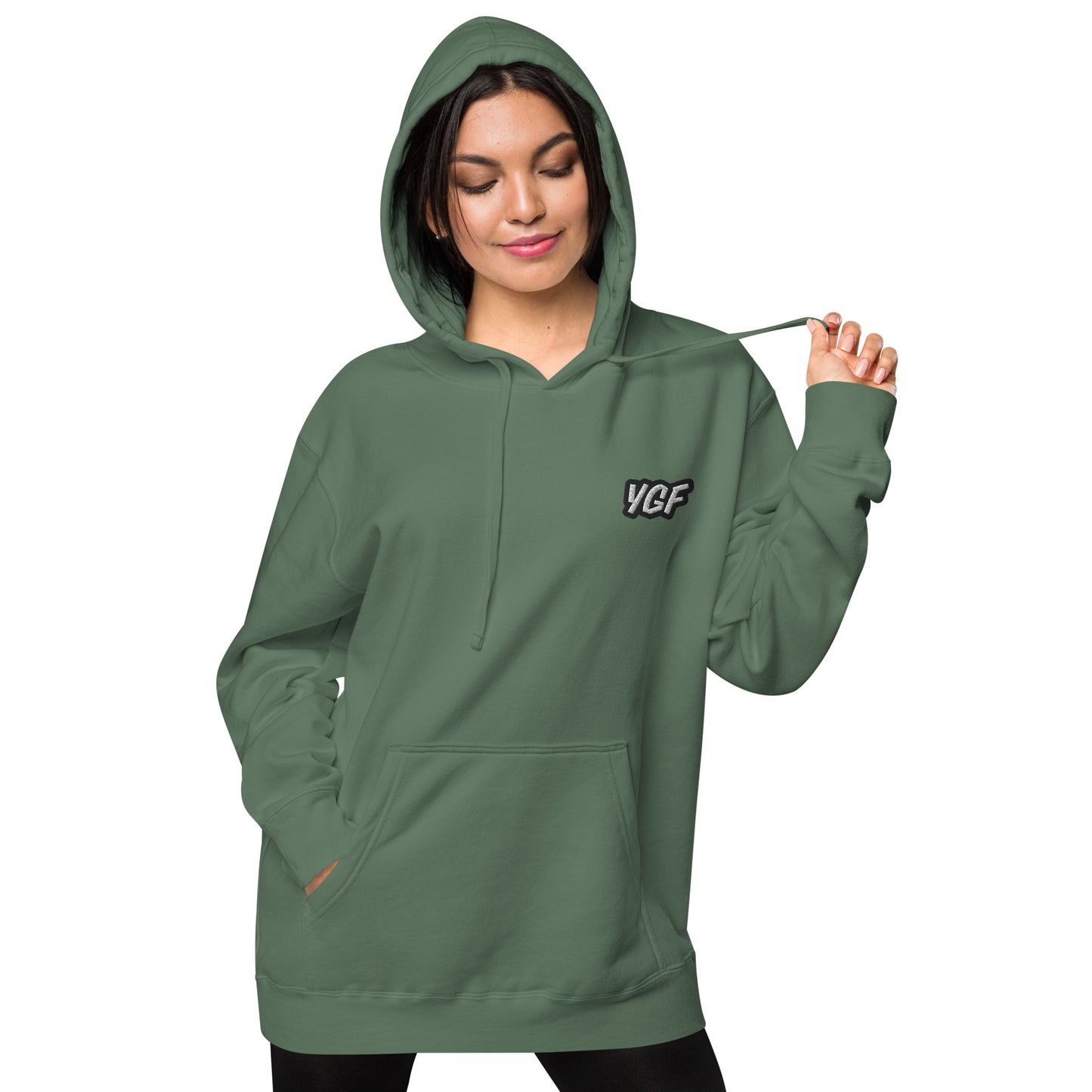 YGF Embroidered Unisex Pigment-Dyed Hoodie