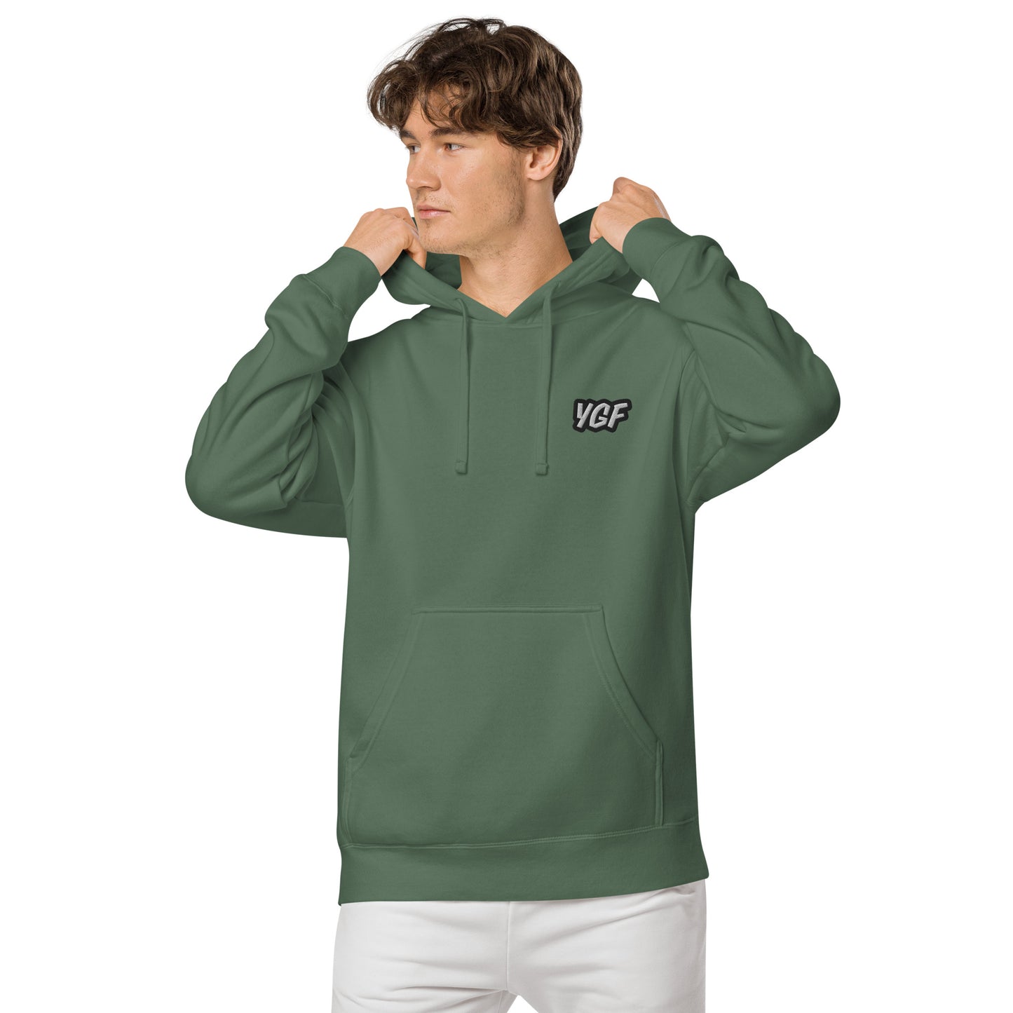 YGF Embroidered Unisex Pigment-Dyed Hoodie