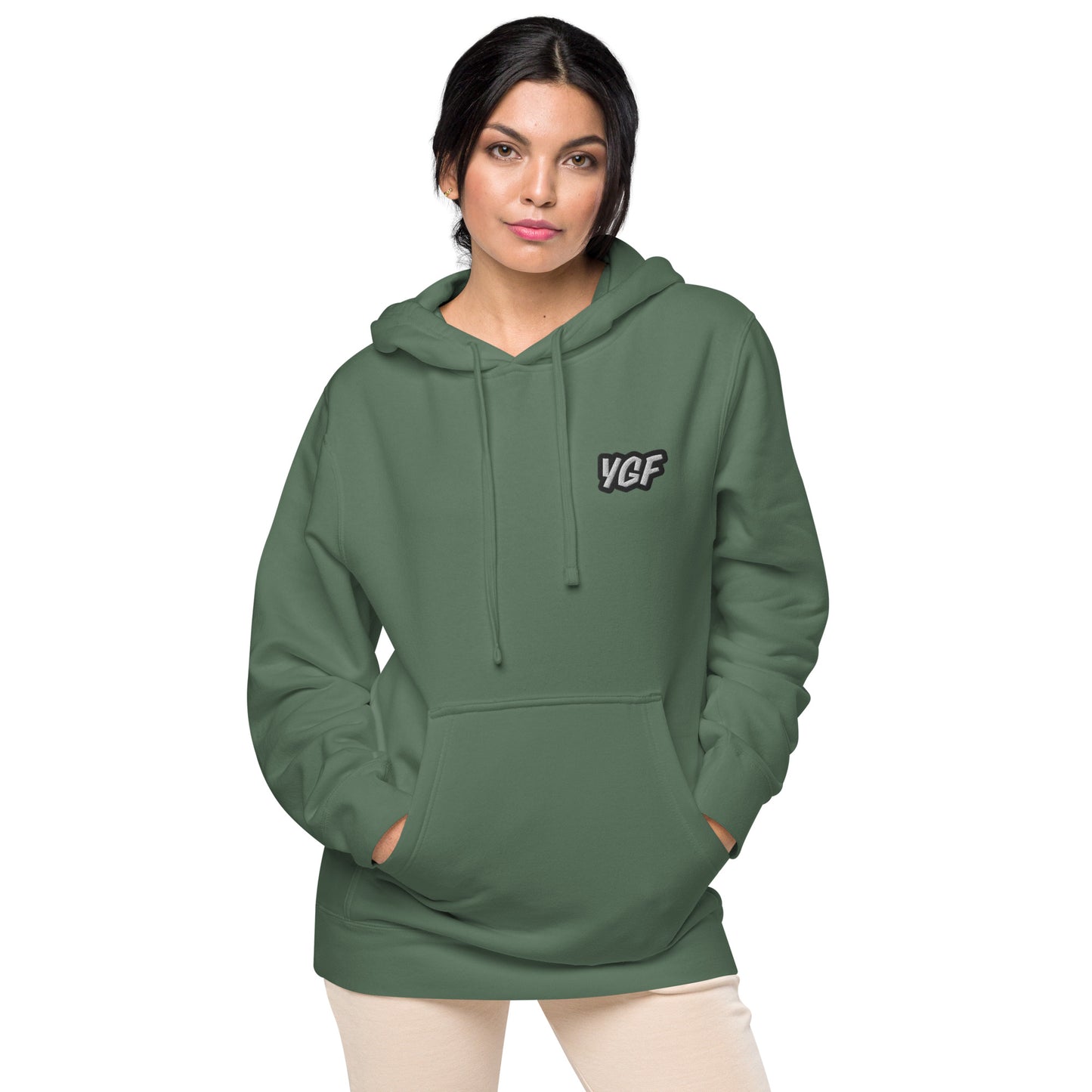 YGF Embroidered Unisex Pigment-Dyed Hoodie