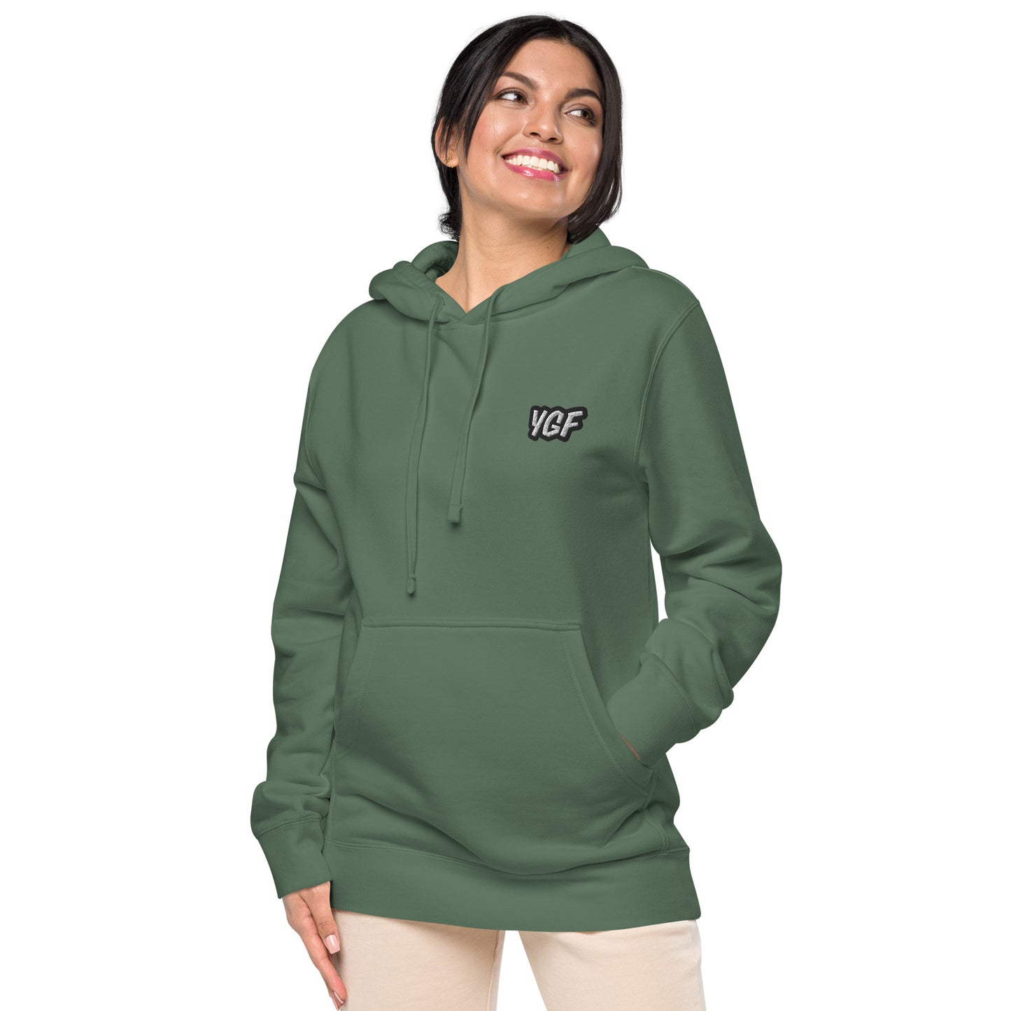 YGF Embroidered Unisex Pigment-Dyed Hoodie