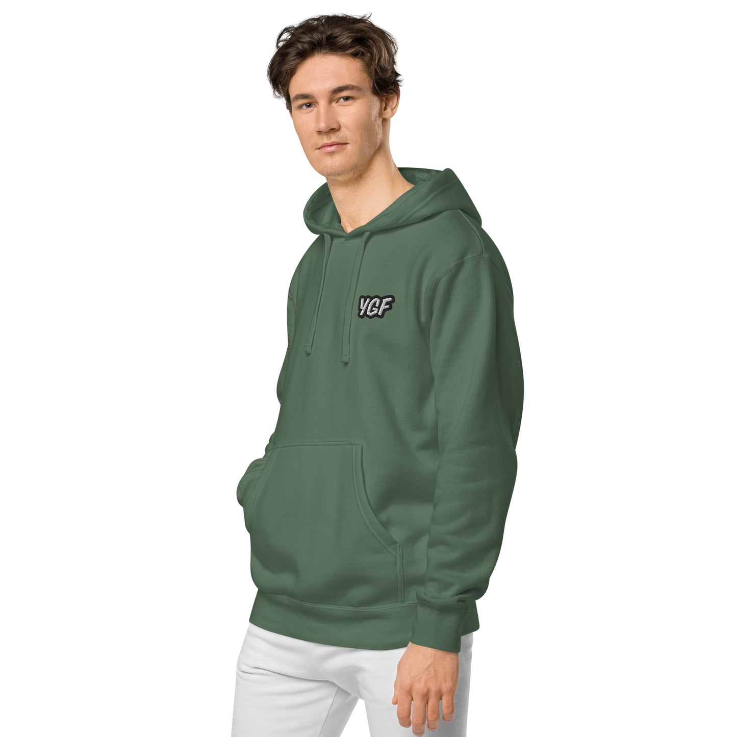 YGF Embroidered Unisex Pigment-Dyed Hoodie