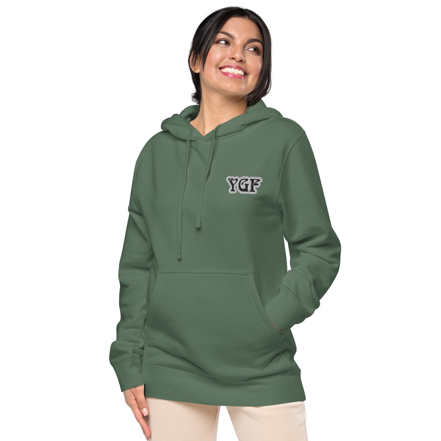 YGF Embroidered Unisex Pigment-Dyed Hoodie