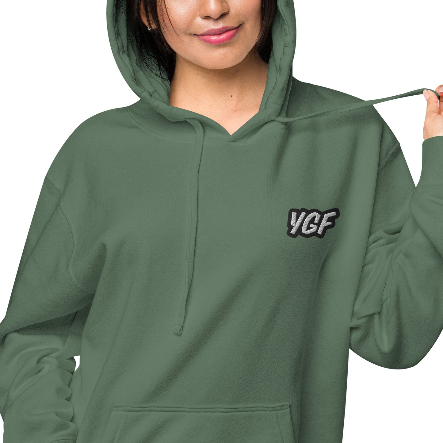 YGF Embroidered Unisex Pigment-Dyed Hoodie