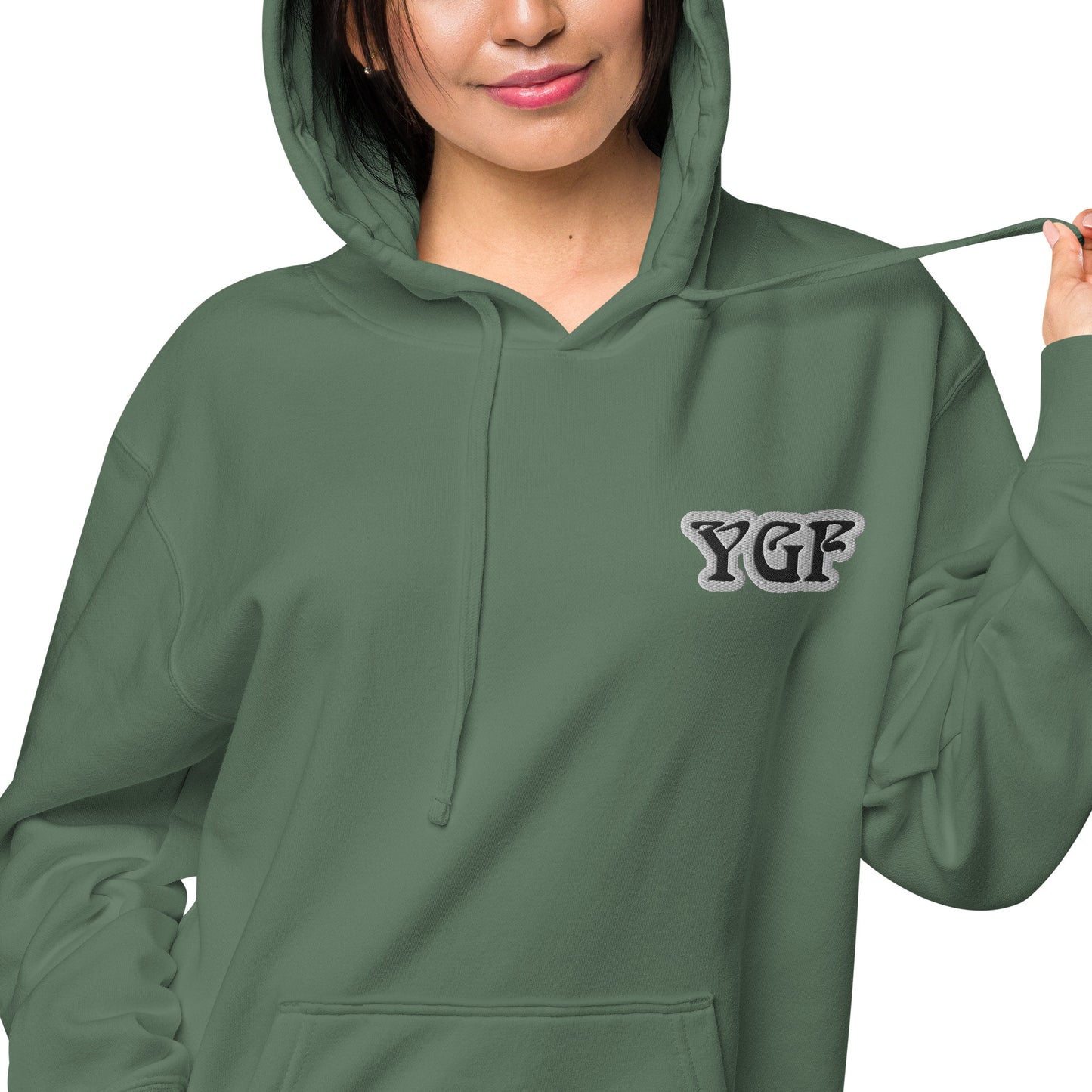 YGF Embroidered Unisex Pigment-Dyed Hoodie