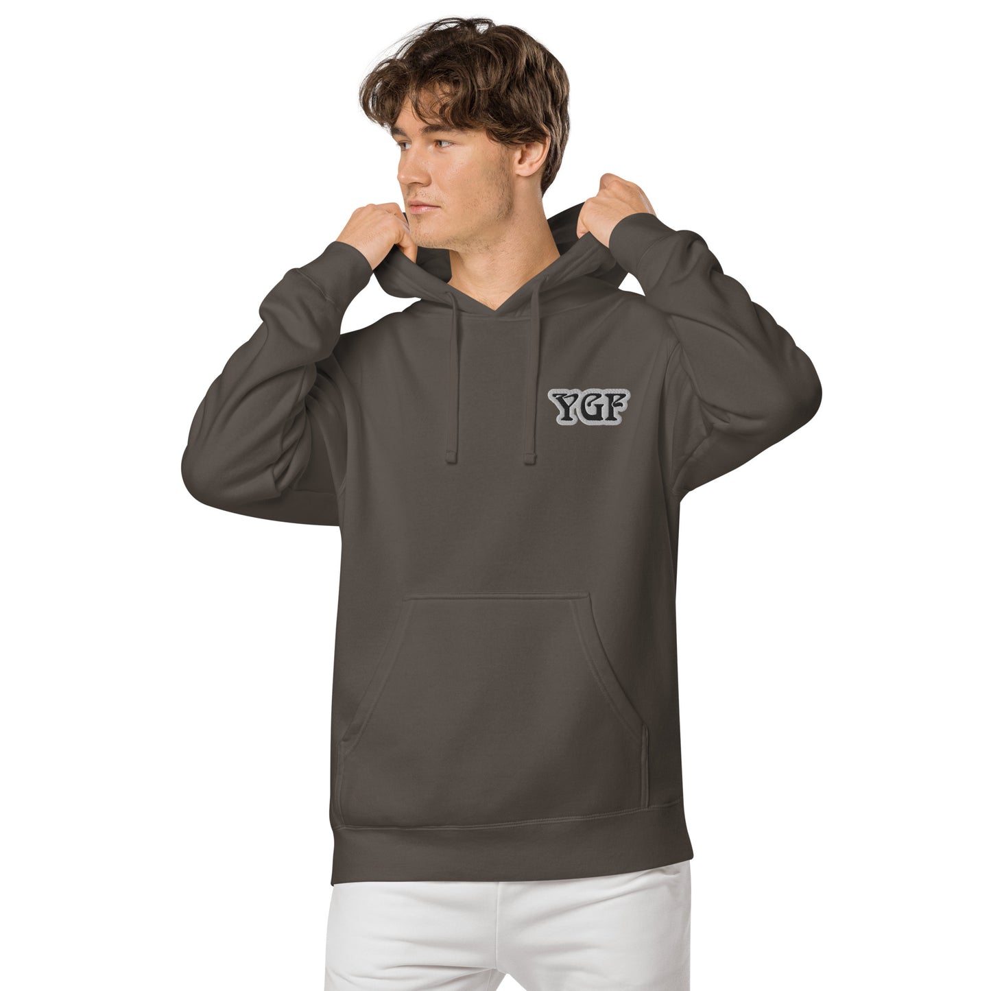 YGF Embroidered Unisex Pigment-Dyed Hoodie