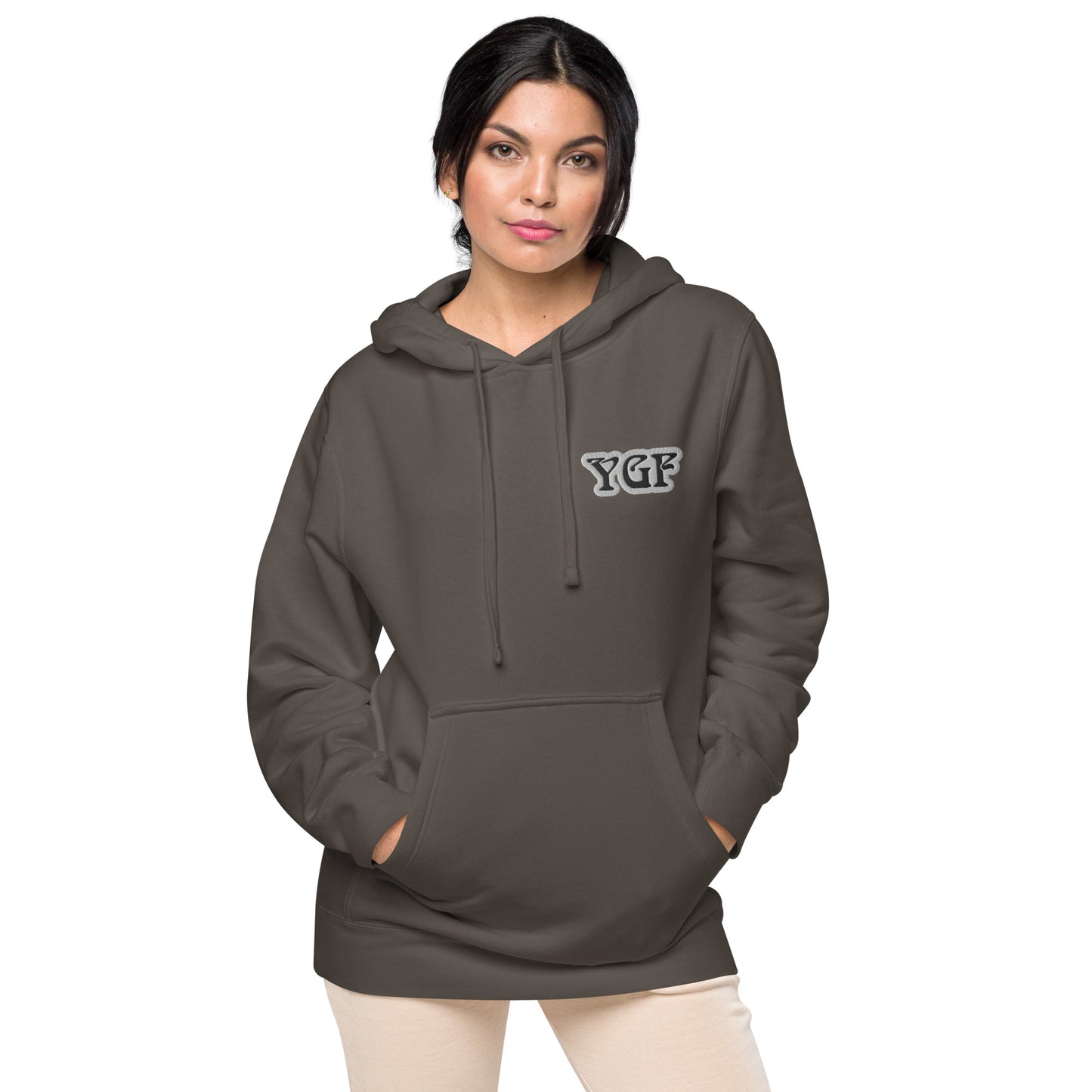 YGF Embroidered Unisex Pigment-Dyed Hoodie