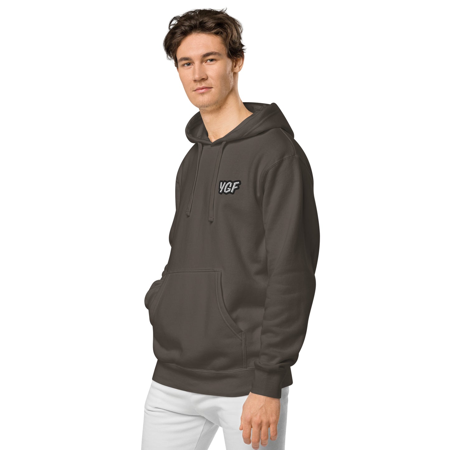 YGF Embroidered Unisex Pigment-Dyed Hoodie