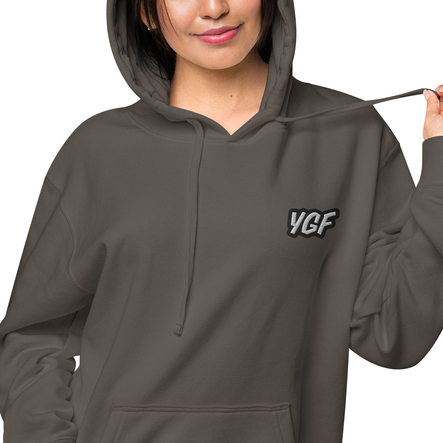 YGF Embroidered Unisex Pigment-Dyed Hoodie