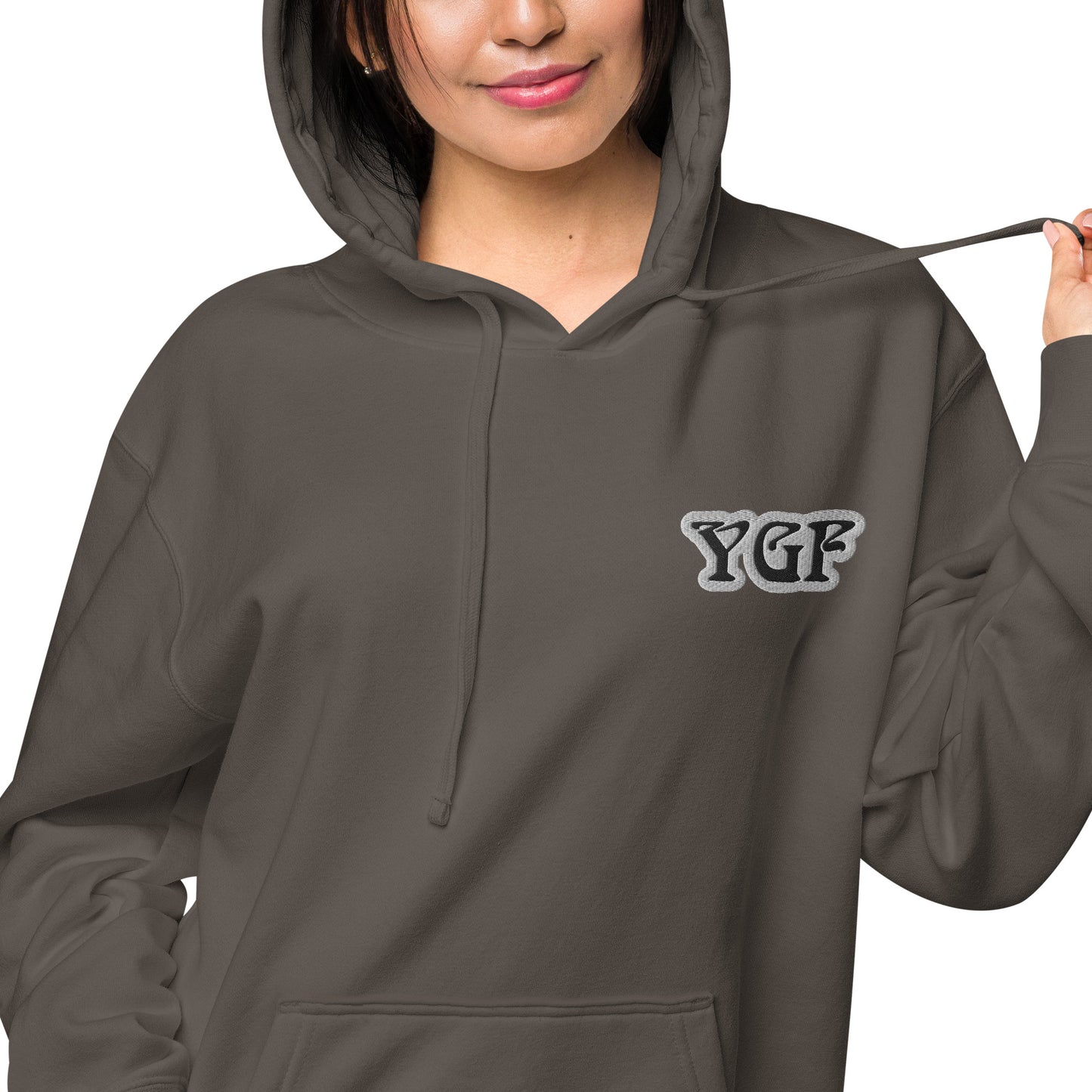 YGF Embroidered Unisex Pigment-Dyed Hoodie