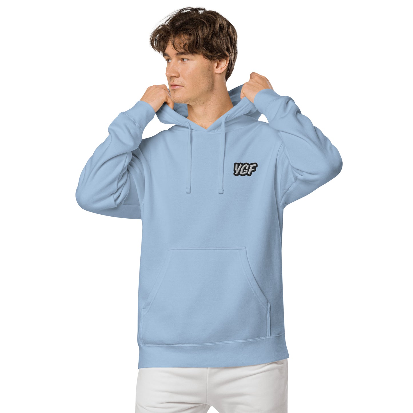 YGF Embroidered Unisex Pigment-Dyed Hoodie