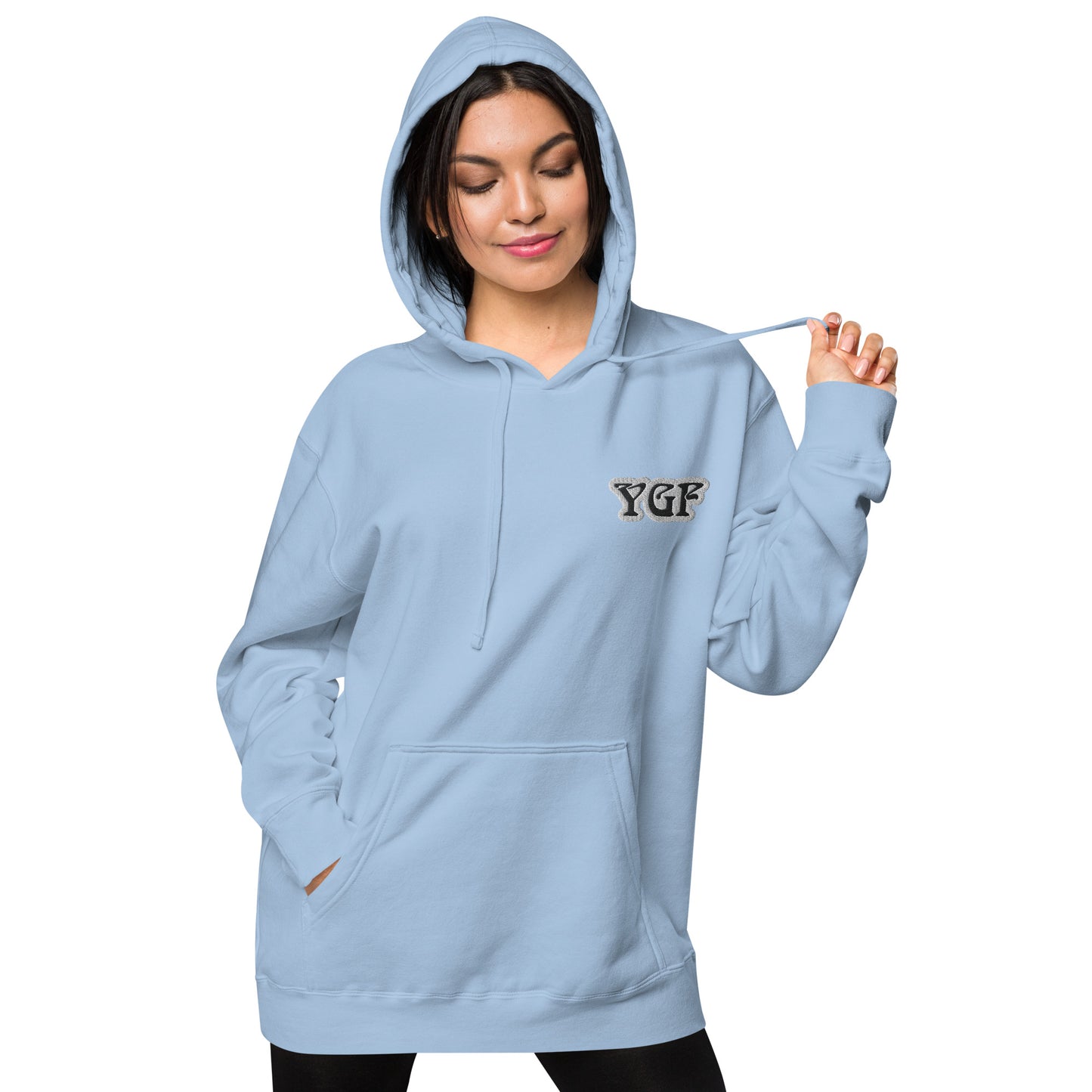 YGF Embroidered Unisex Pigment-Dyed Hoodie