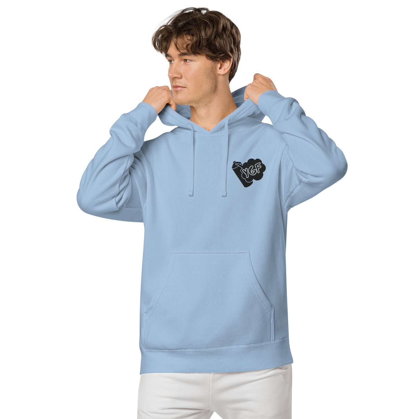 Unisex YGF Spray Can Pigment-Dyed Hoodie