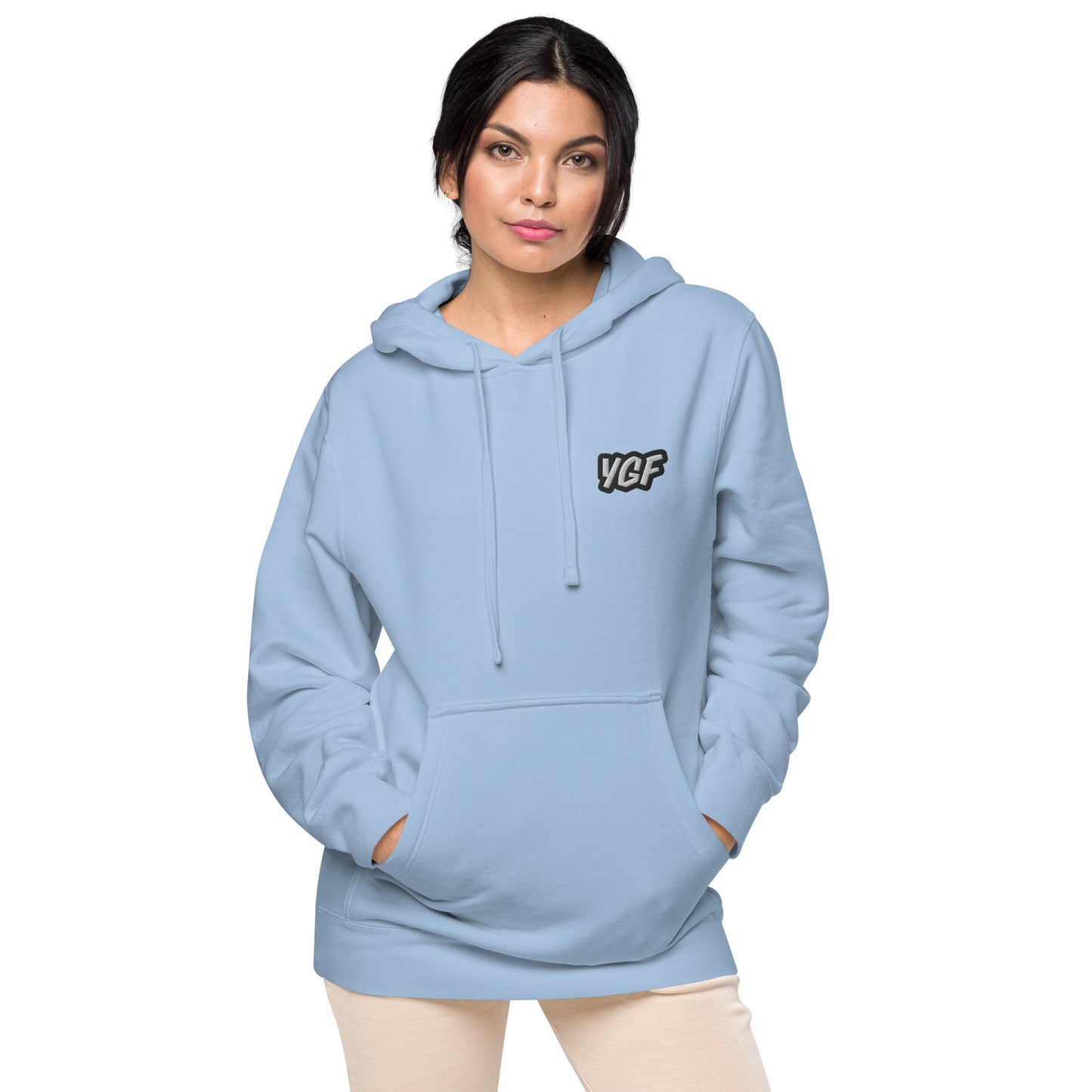 YGF Embroidered Unisex Pigment-Dyed Hoodie