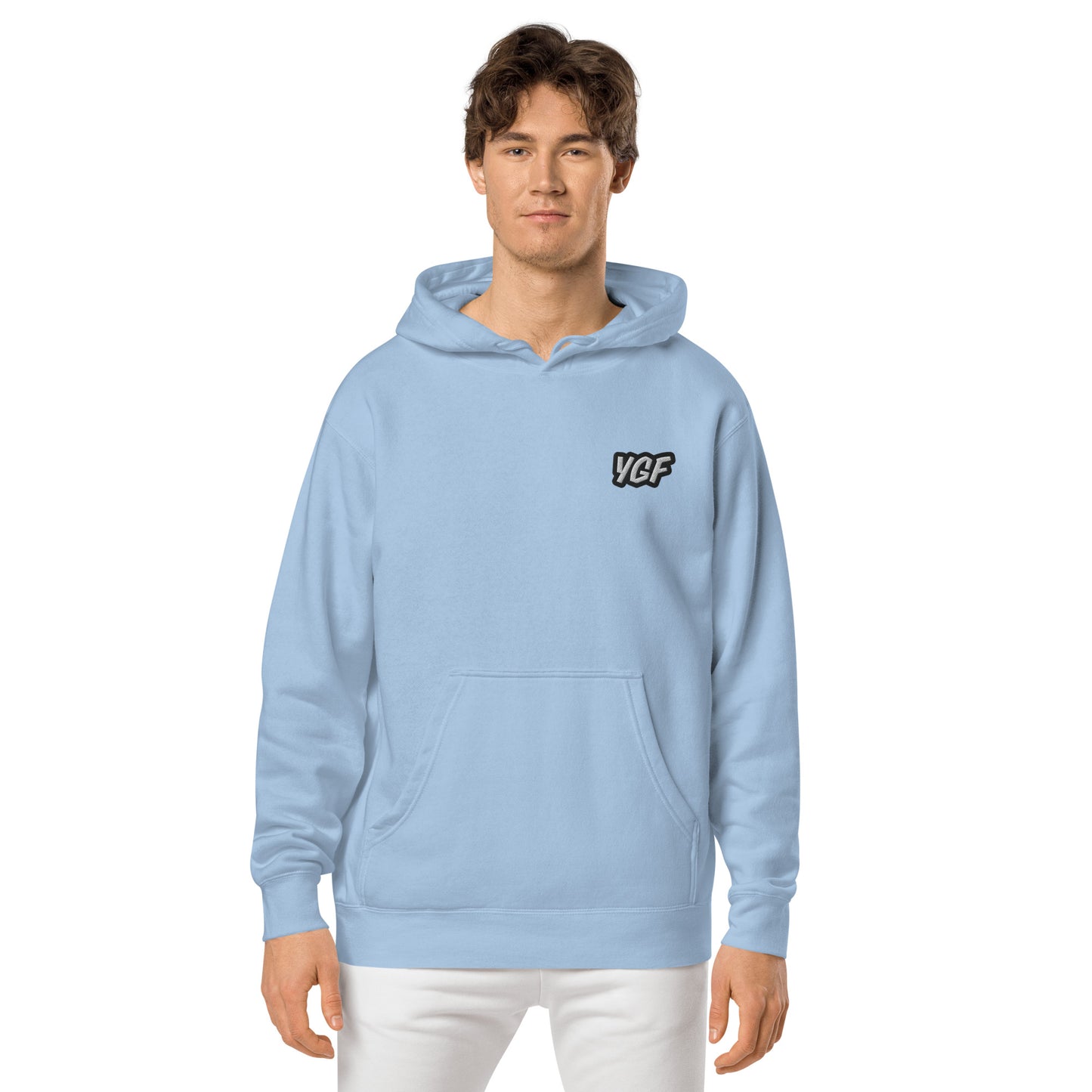 YGF Embroidered Unisex Pigment-Dyed Hoodie