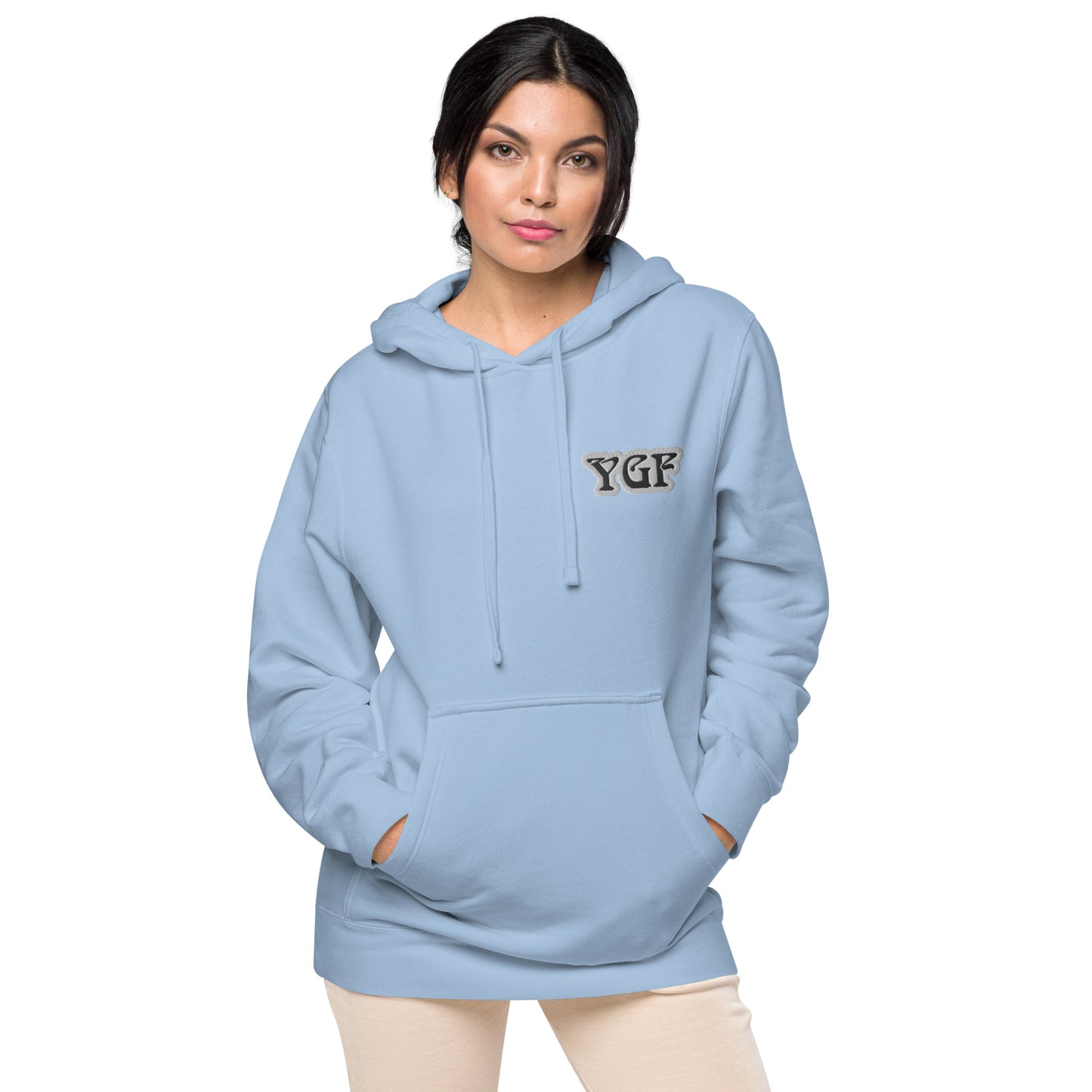 YGF Embroidered Unisex Pigment-Dyed Hoodie