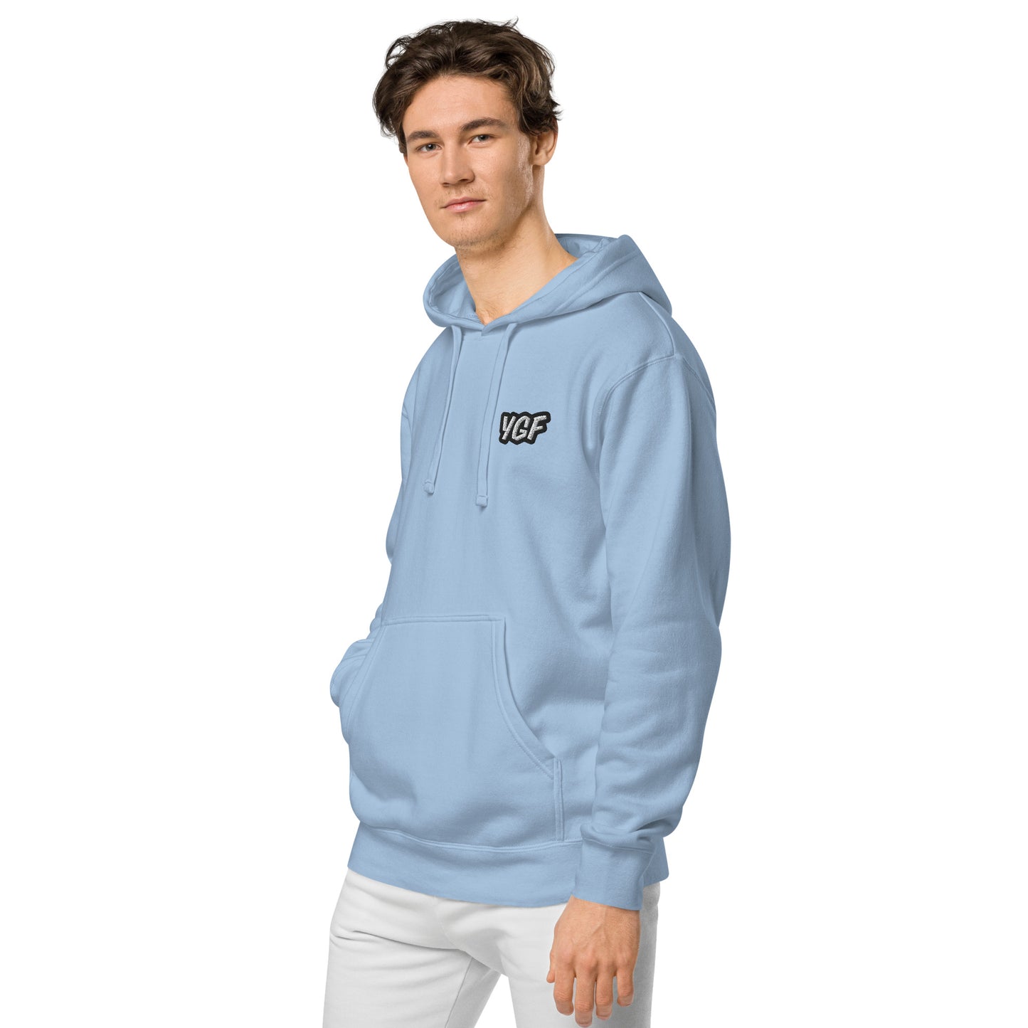 YGF Embroidered Unisex Pigment-Dyed Hoodie