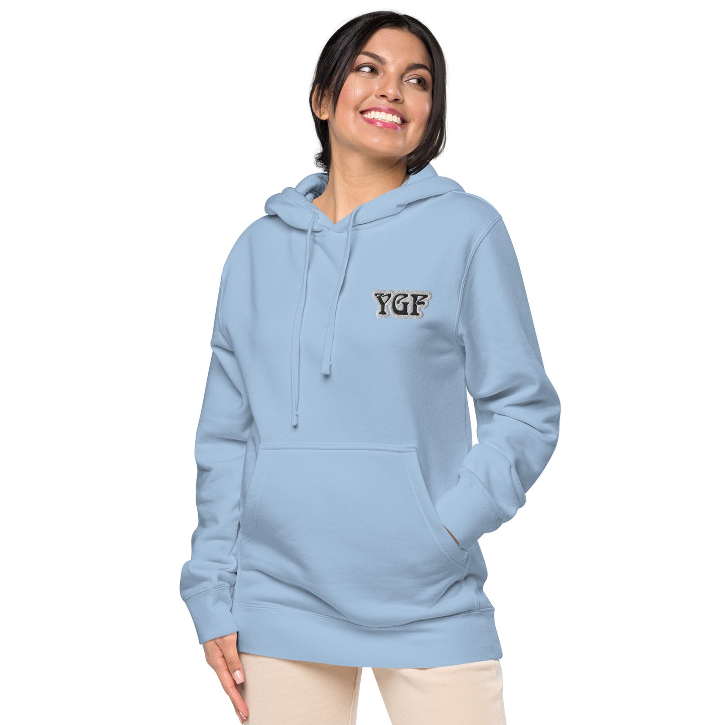 YGF Embroidered Unisex Pigment-Dyed Hoodie