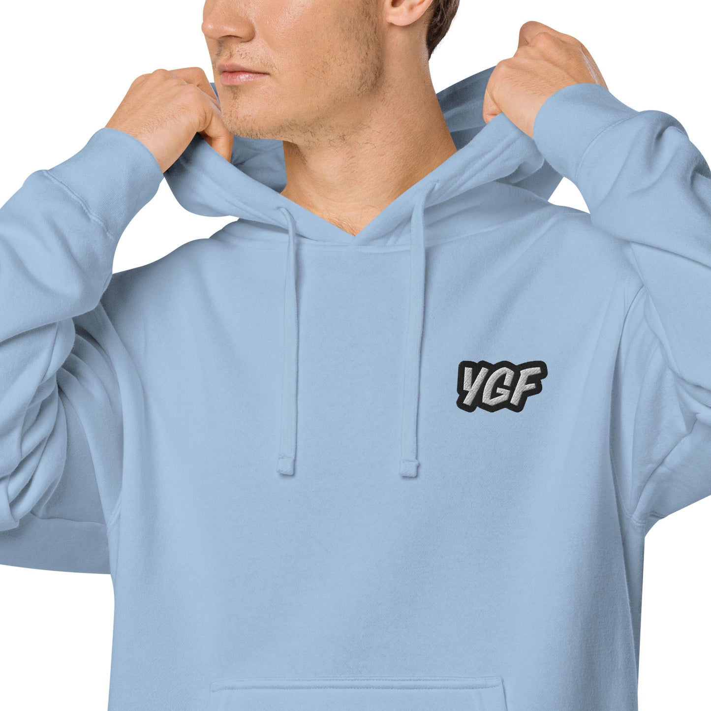 YGF Embroidered Unisex Pigment-Dyed Hoodie