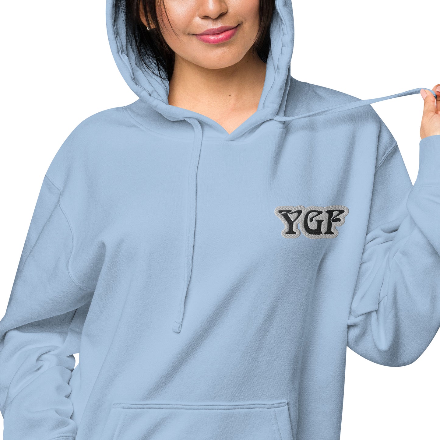 YGF Embroidered Unisex Pigment-Dyed Hoodie