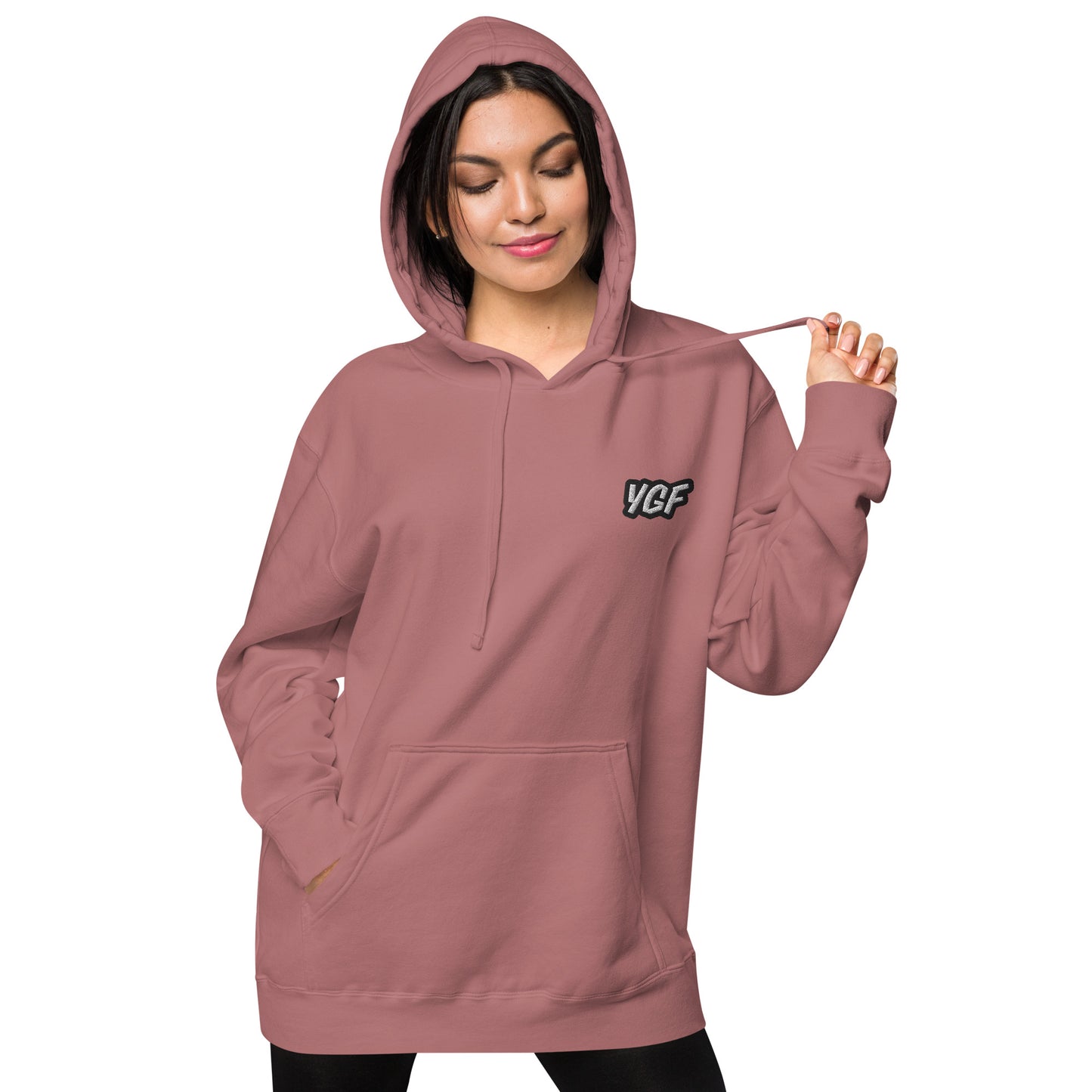 YGF Embroidered Unisex Pigment-Dyed Hoodie