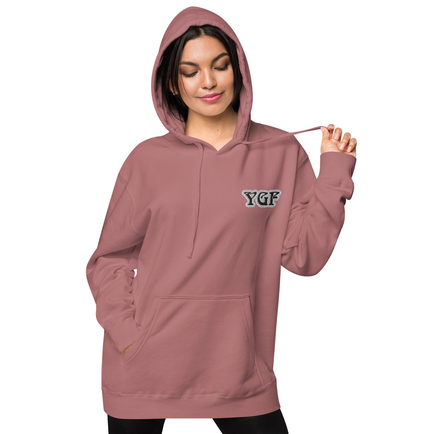 YGF Embroidered Unisex Pigment-Dyed Hoodie