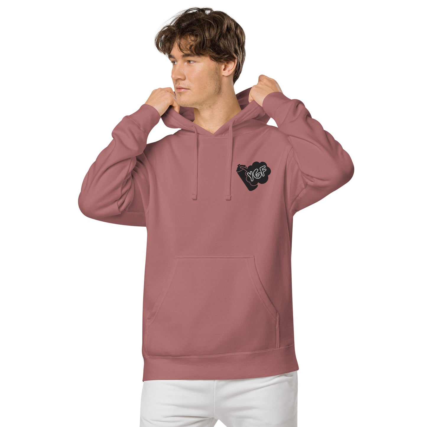 Unisex YGF Spray Can Pigment-Dyed Hoodie