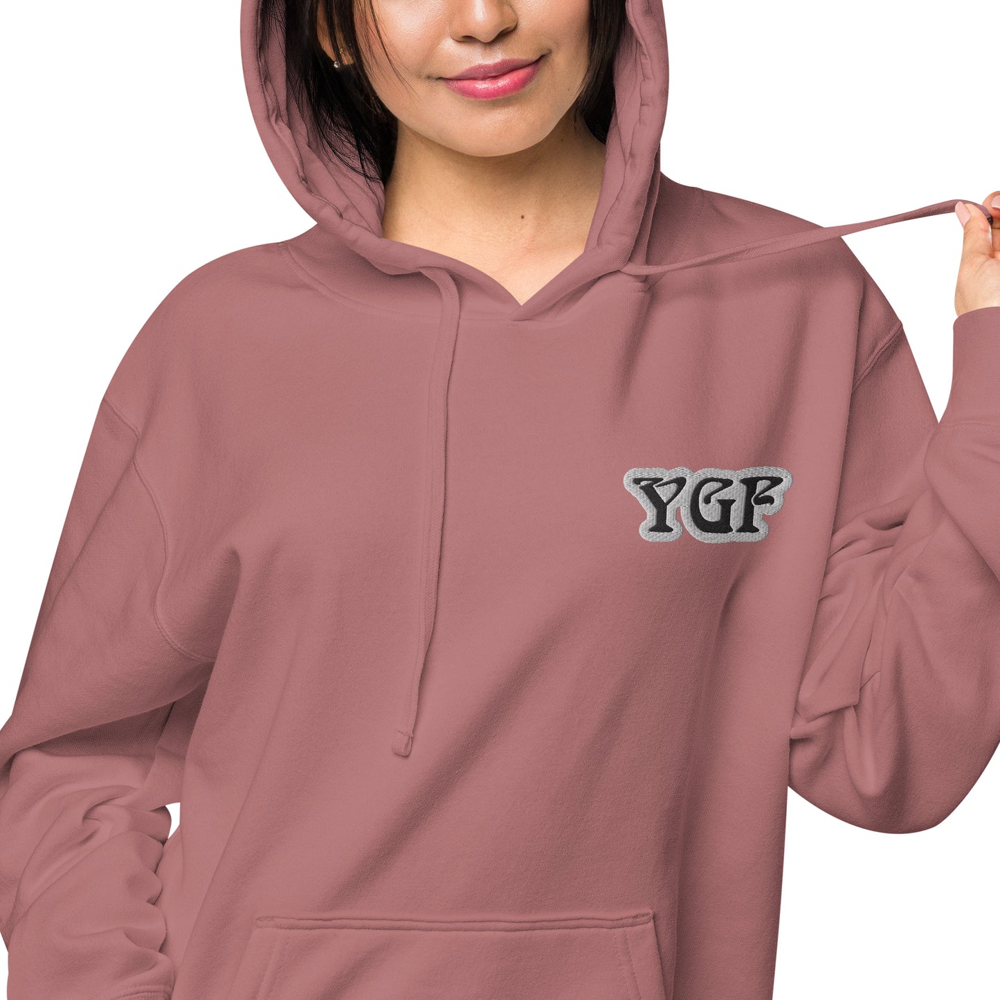 YGF Embroidered Unisex Pigment-Dyed Hoodie