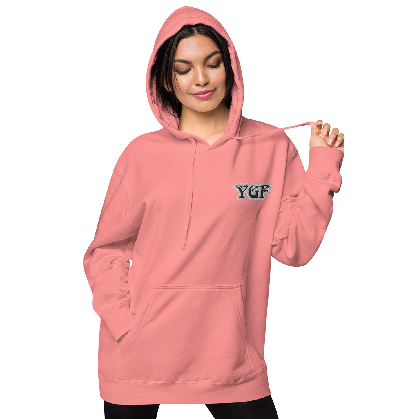 YGF Embroidered Unisex Pigment-Dyed Hoodie