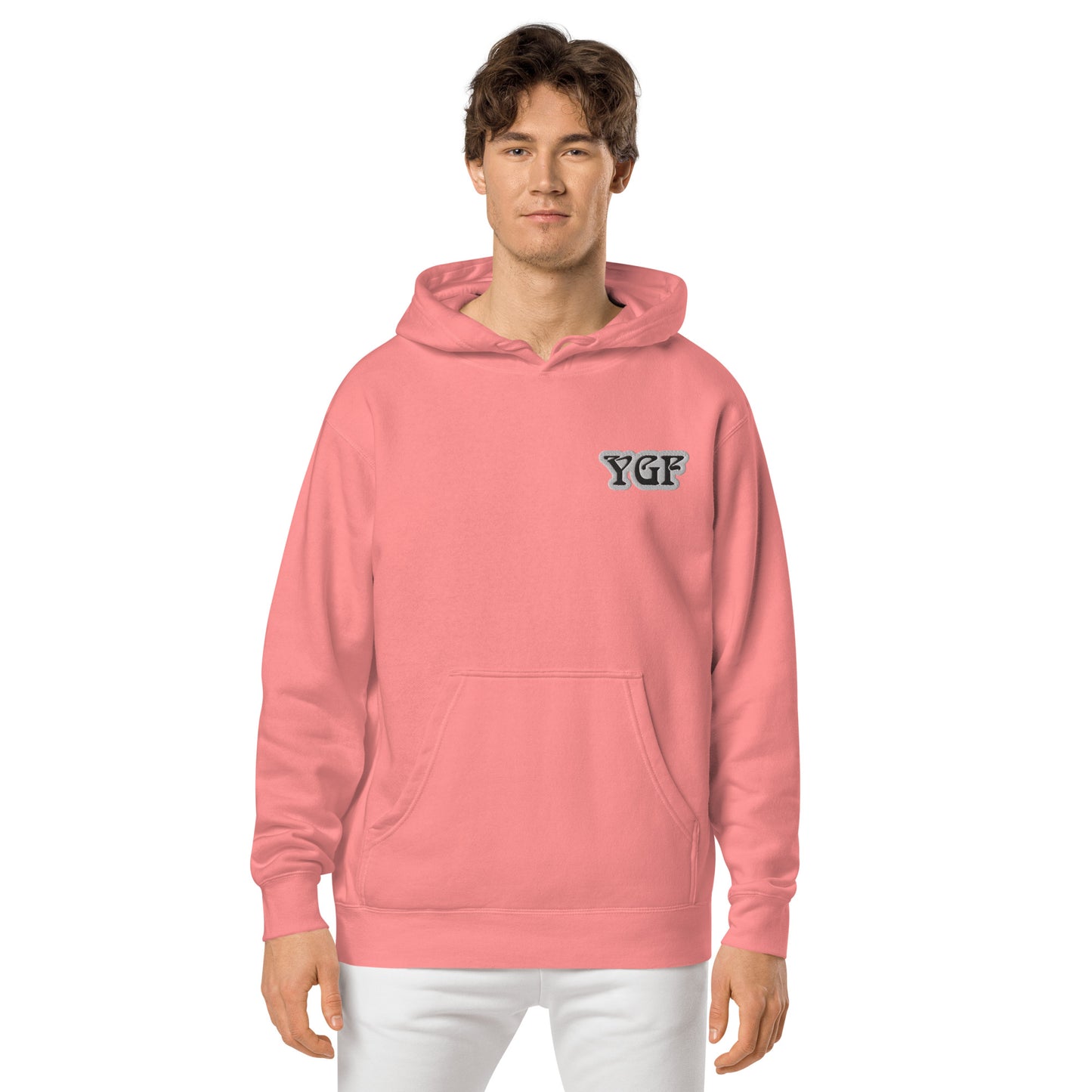 YGF Embroidered Unisex Pigment-Dyed Hoodie