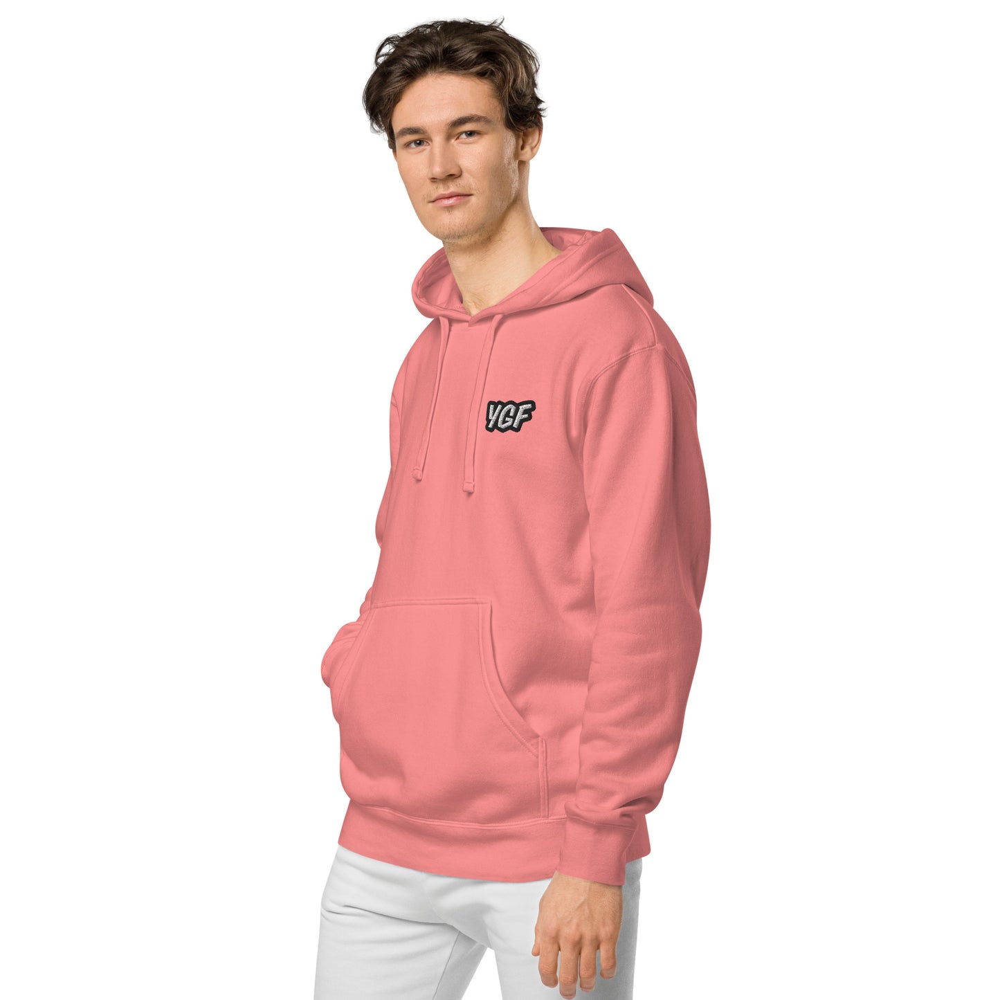 YGF Embroidered Unisex Pigment-Dyed Hoodie