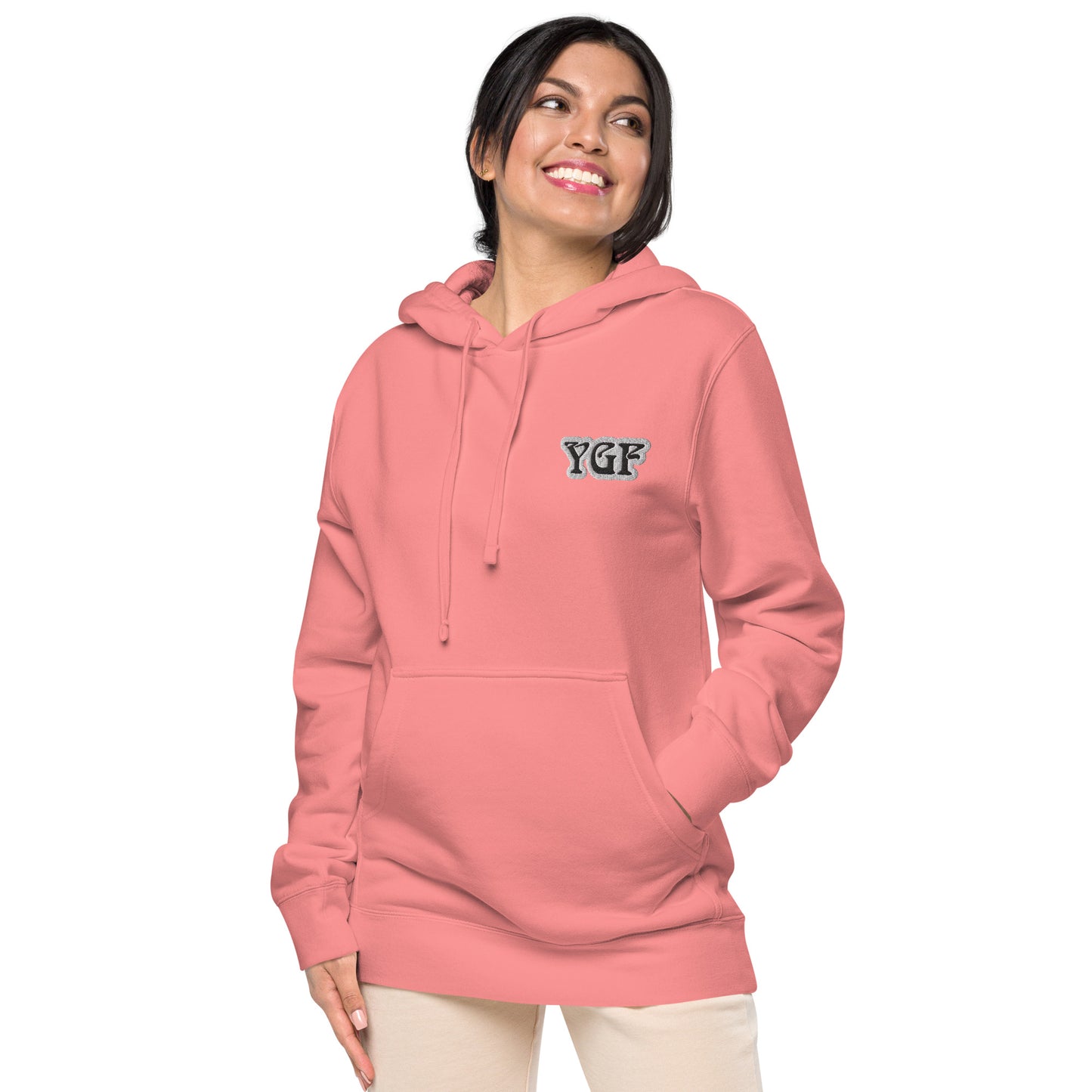 YGF Embroidered Unisex Pigment-Dyed Hoodie