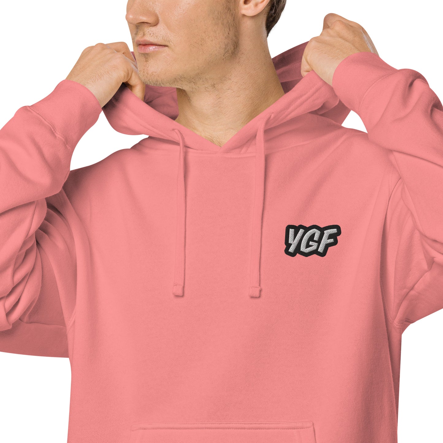 YGF Embroidered Unisex Pigment-Dyed Hoodie