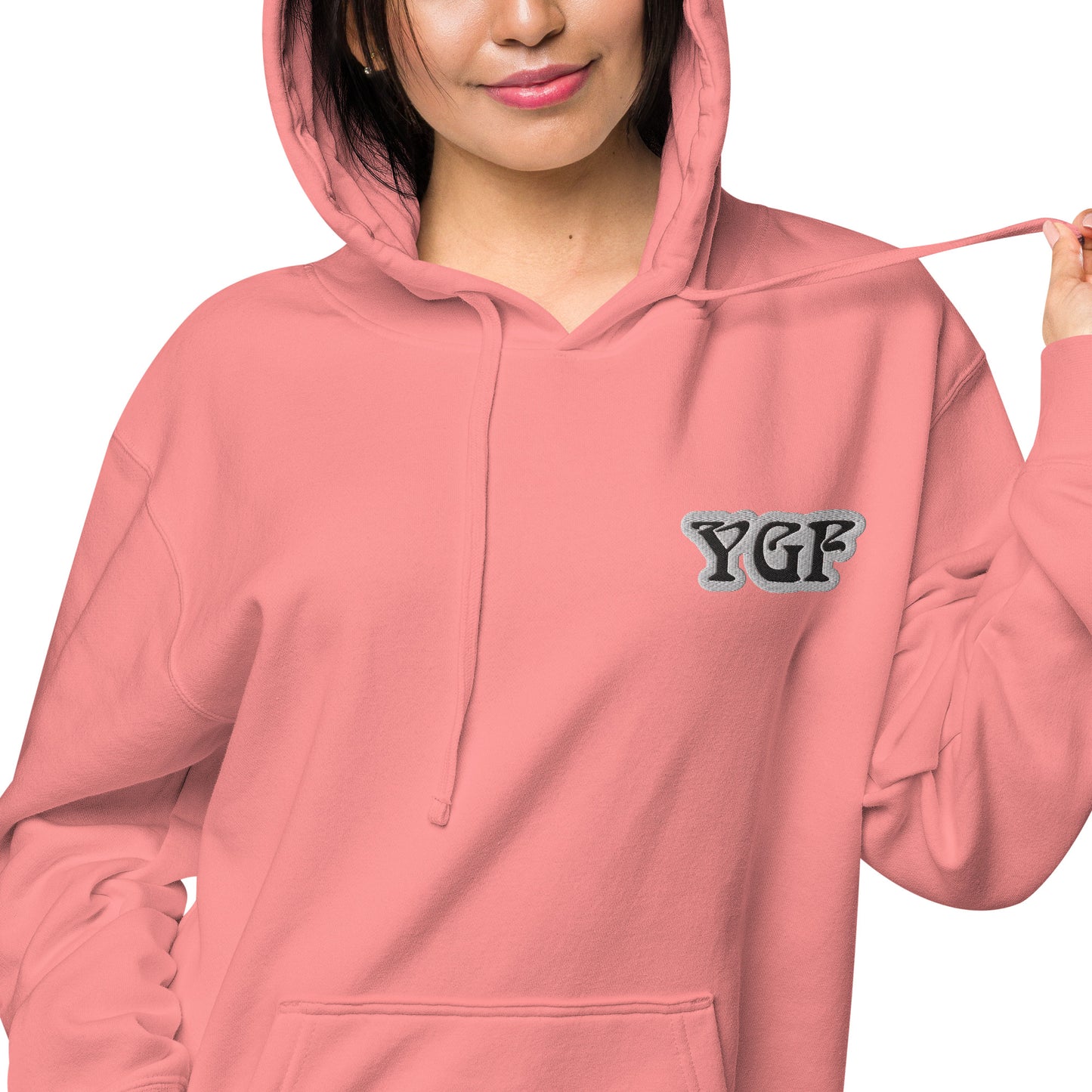 YGF Embroidered Unisex Pigment-Dyed Hoodie