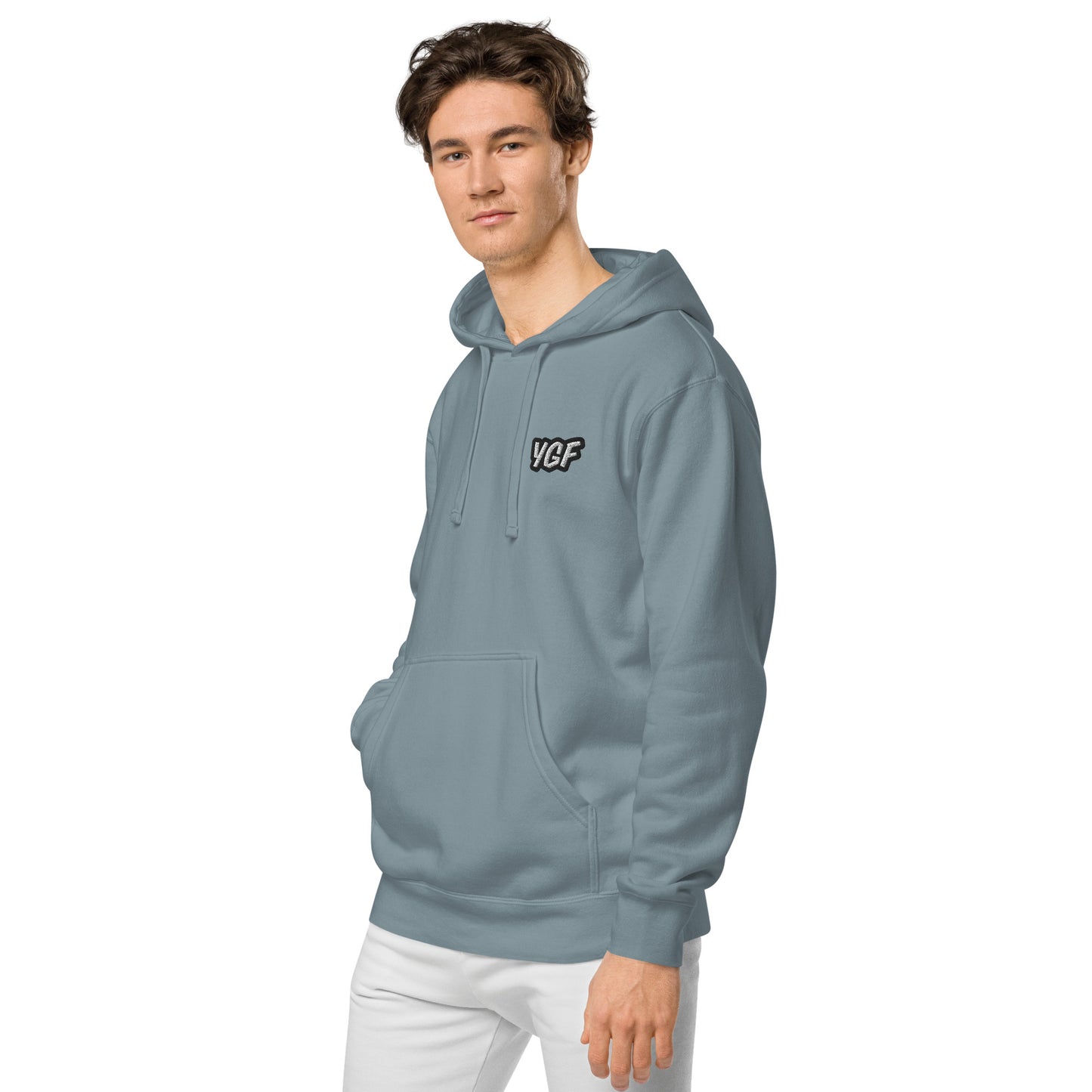 YGF Embroidered Unisex Pigment-Dyed Hoodie