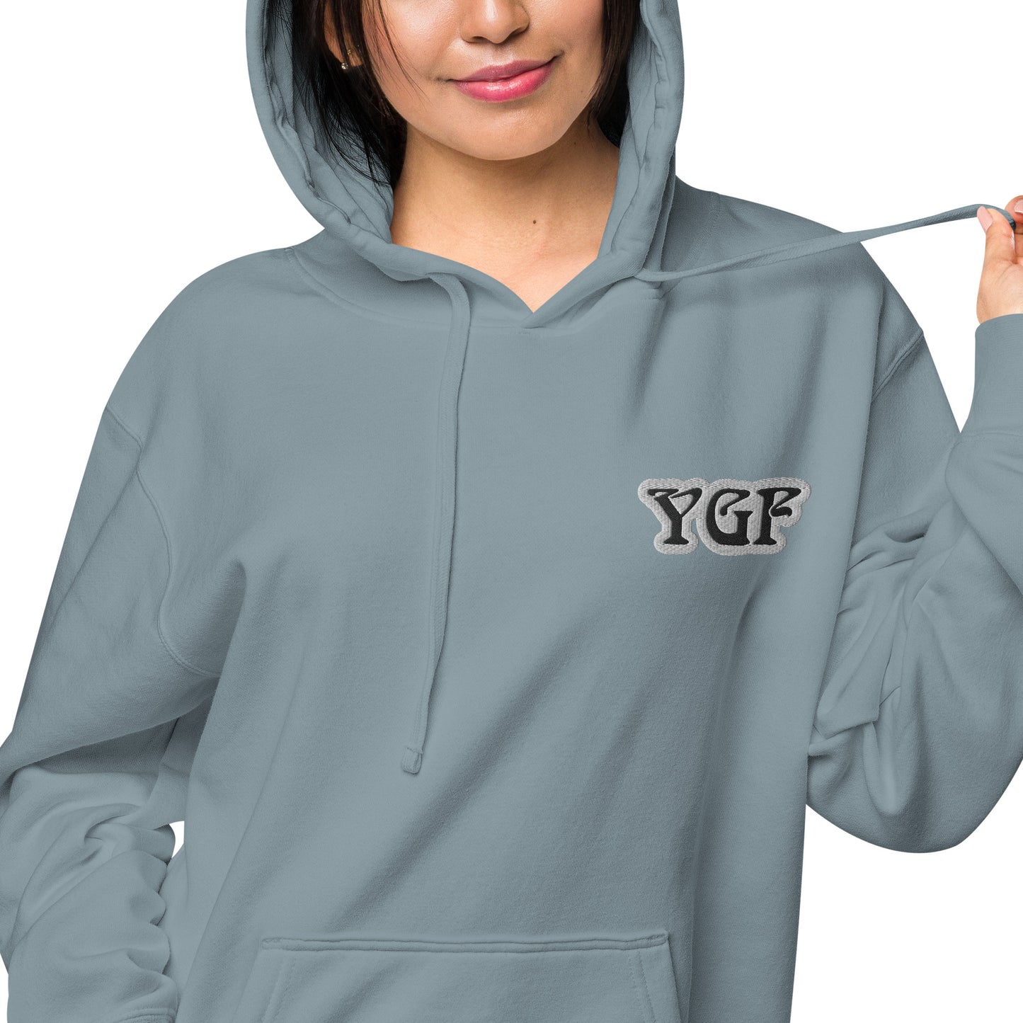 YGF Embroidered Unisex Pigment-Dyed Hoodie