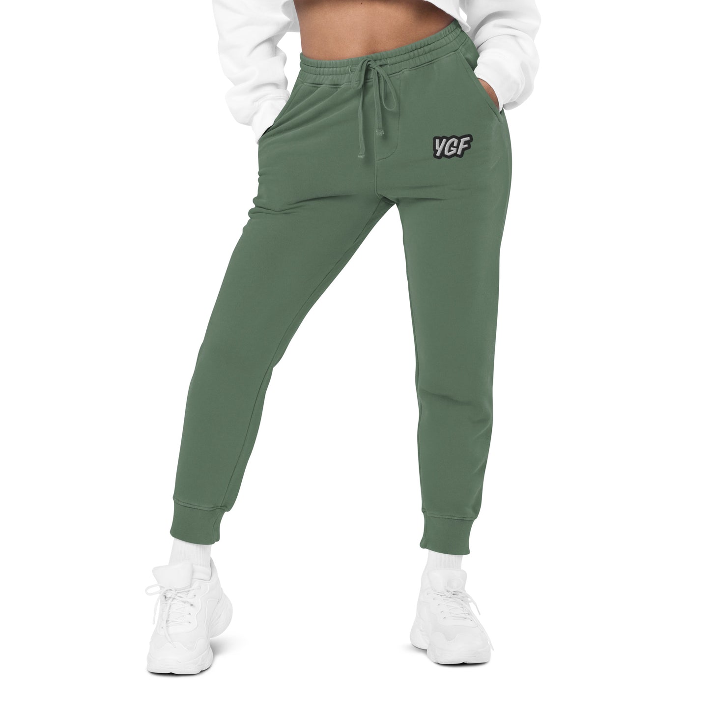 YGF Embroidered Unisex Pigment-Dyed Sweatpants