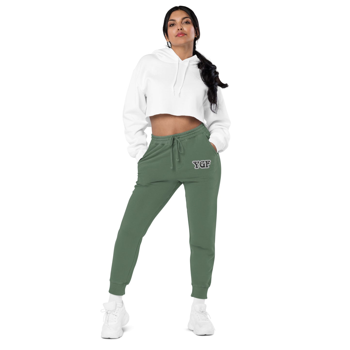 YGF Embroidered Unisex Pigment-Dyed Sweatpants