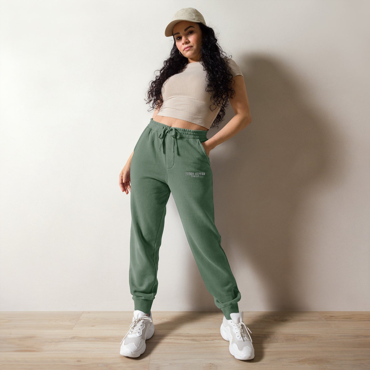 Unisex “Young Gifted Family” Pigment-dyed Sweatpants