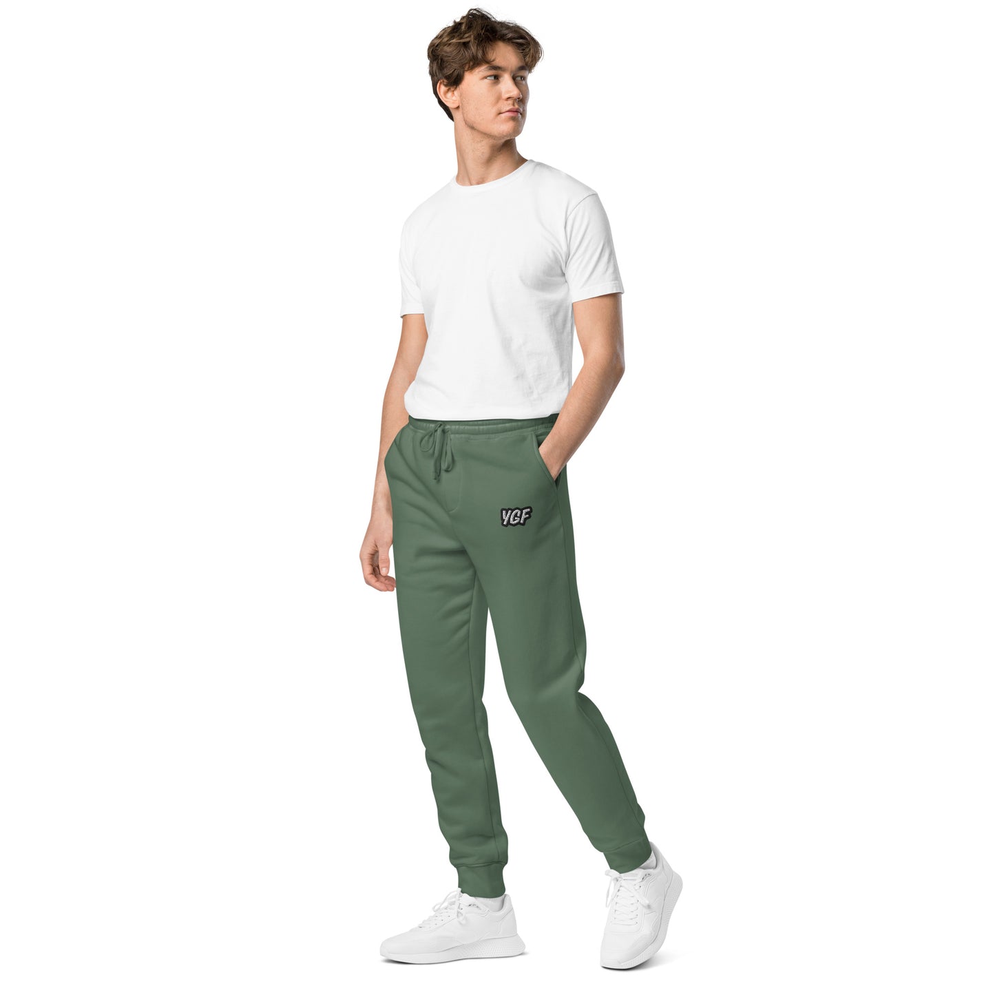 YGF Embroidered Unisex Pigment-Dyed Sweatpants