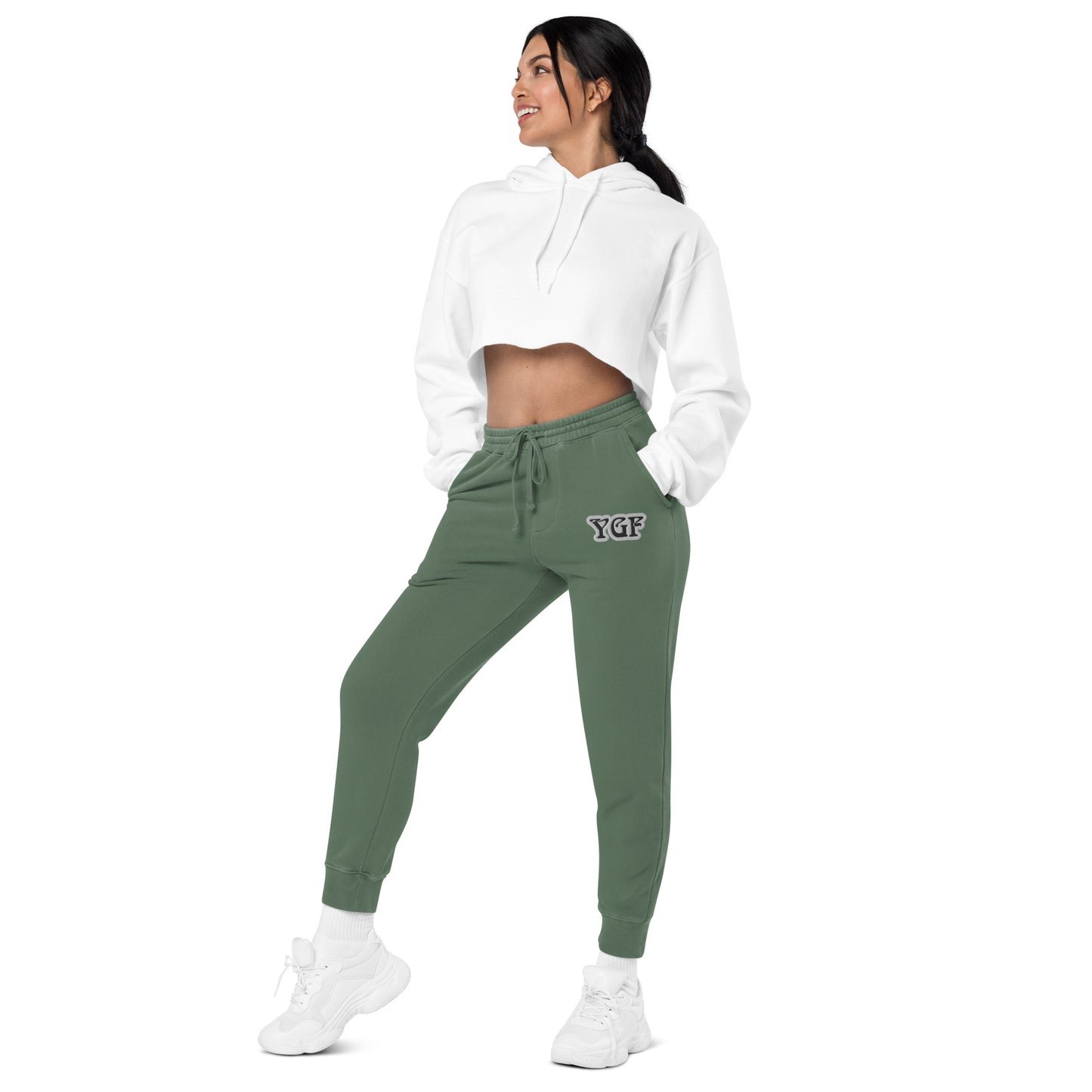 YGF Embroidered Unisex Pigment-Dyed Sweatpants