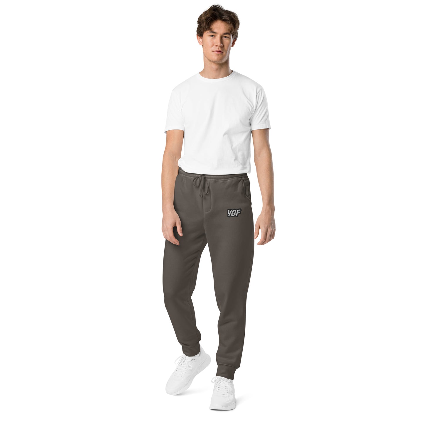 YGF Embroidered Unisex Pigment-Dyed Sweatpants