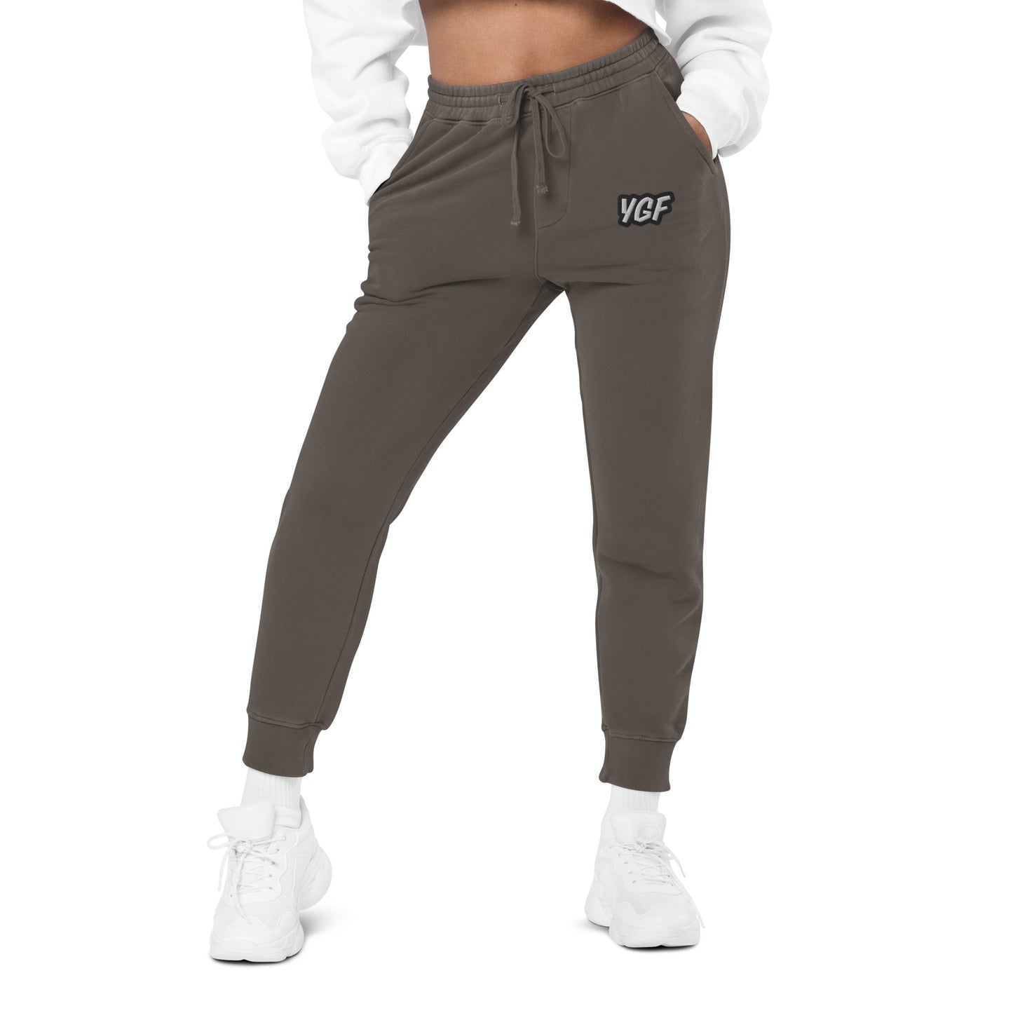 YGF Embroidered Unisex Pigment-Dyed Sweatpants