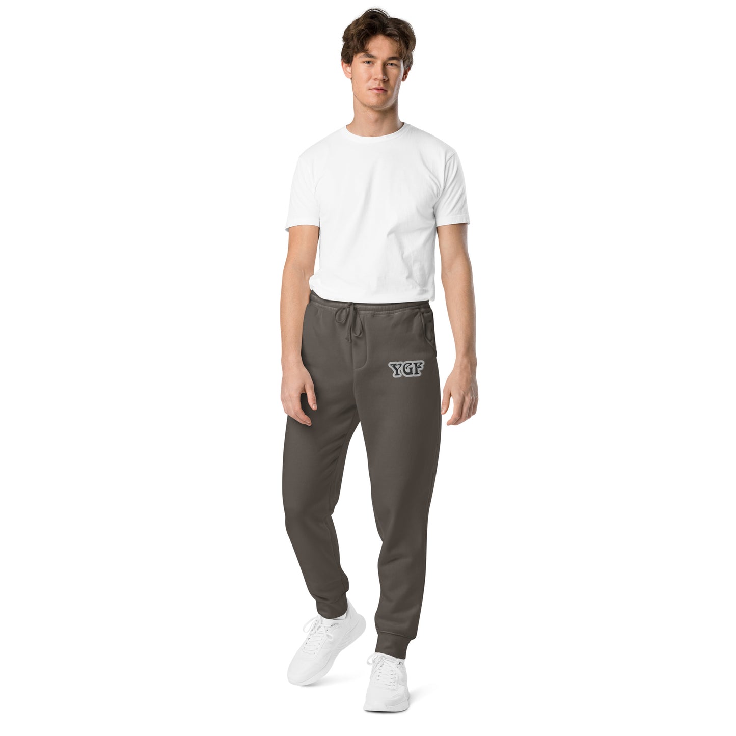 YGF Embroidered Unisex Pigment-Dyed Sweatpants