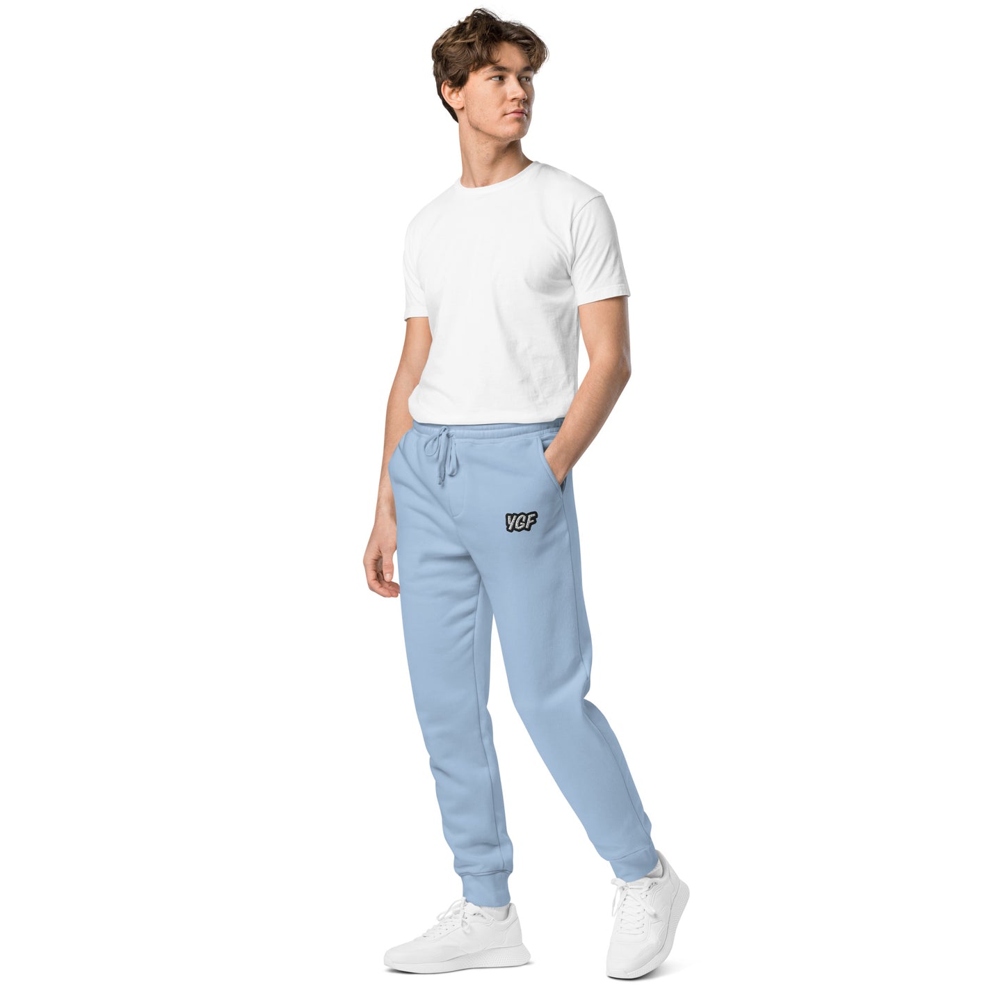 YGF Embroidered Unisex Pigment-Dyed Sweatpants