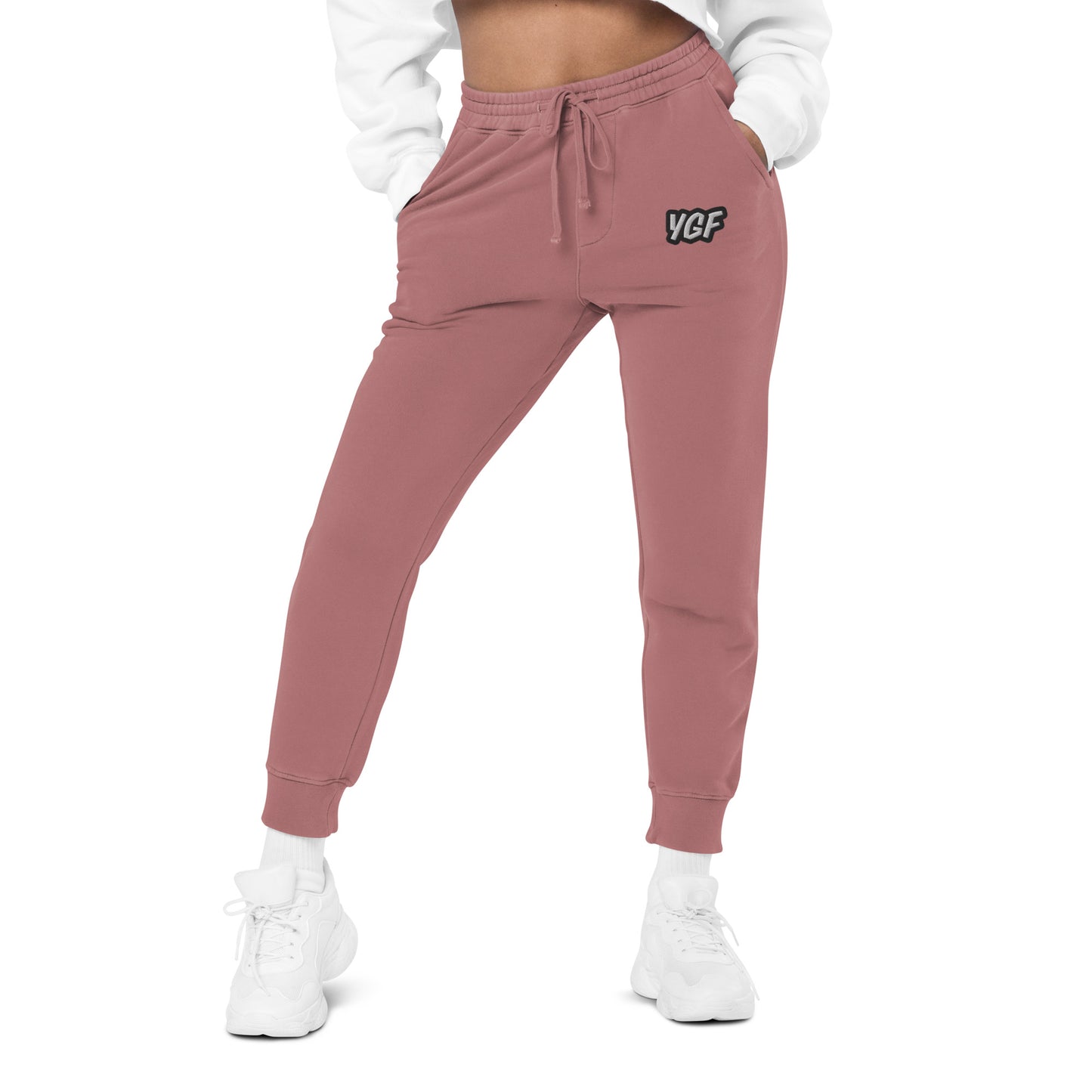 YGF Embroidered Unisex Pigment-Dyed Sweatpants