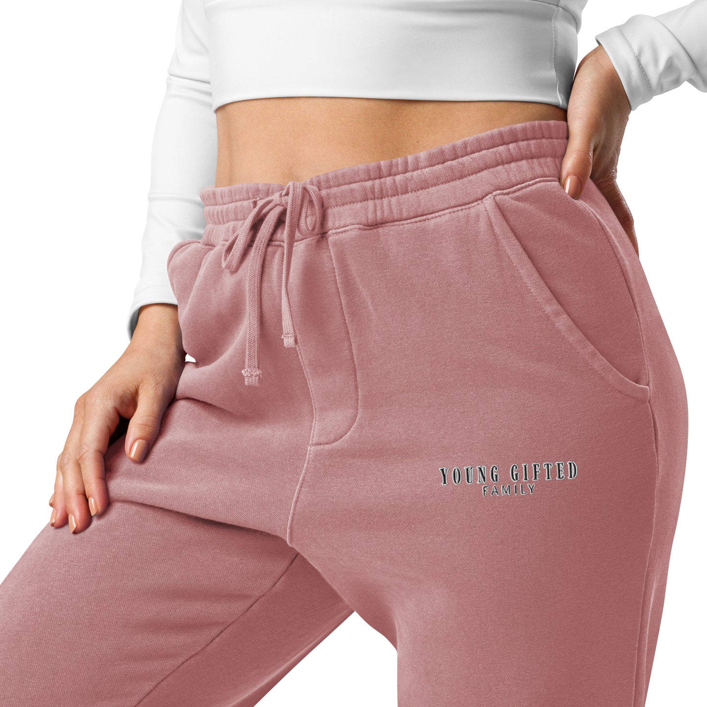 Unisex “Young Gifted Family” Pigment-dyed Sweatpants