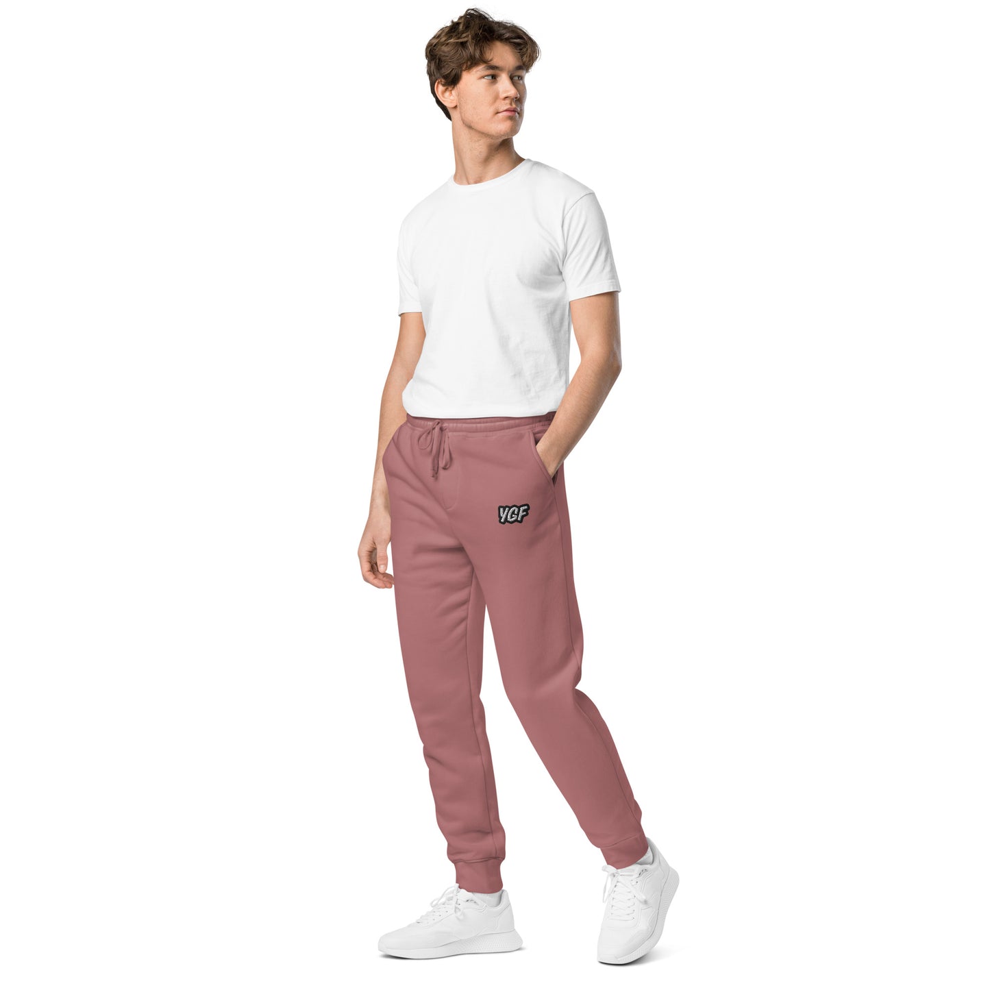 YGF Embroidered Unisex Pigment-Dyed Sweatpants